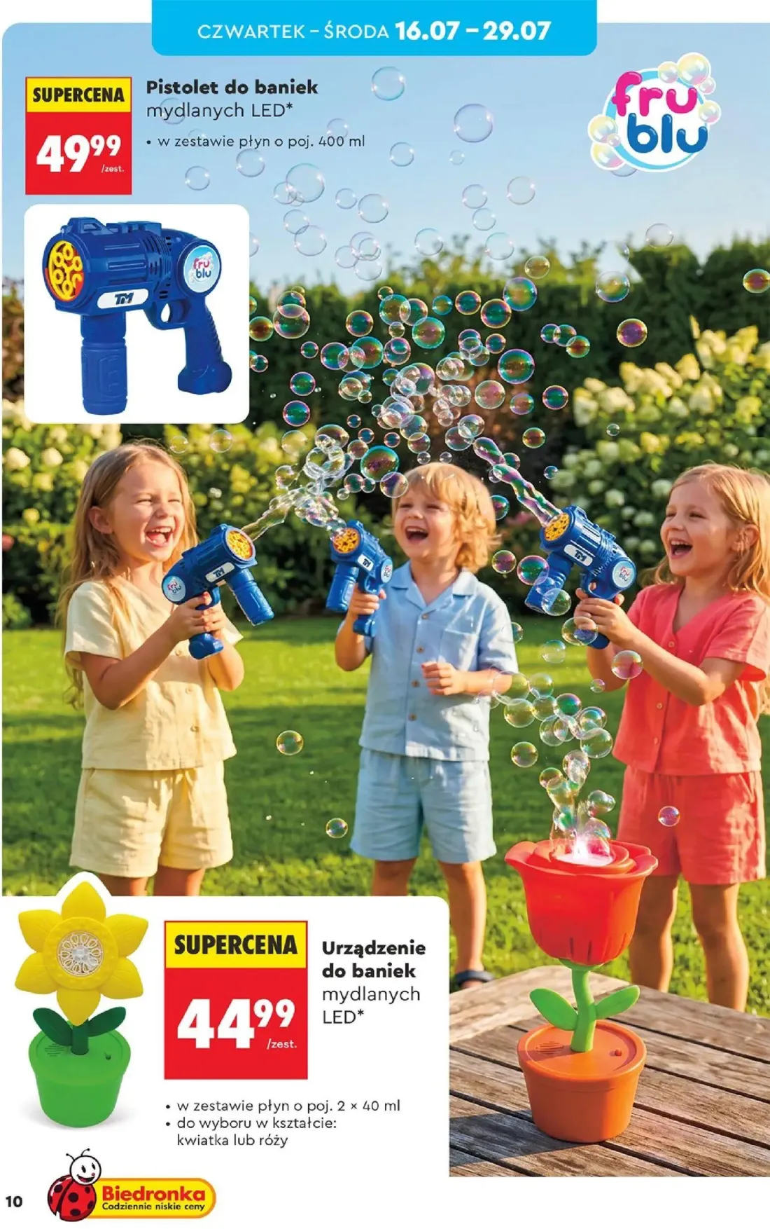 Biedronka gazetka, strona 10 z 48 — Pistolet do baniek mydlanych LED*, Urządzenie do baniek mydlanych LED*