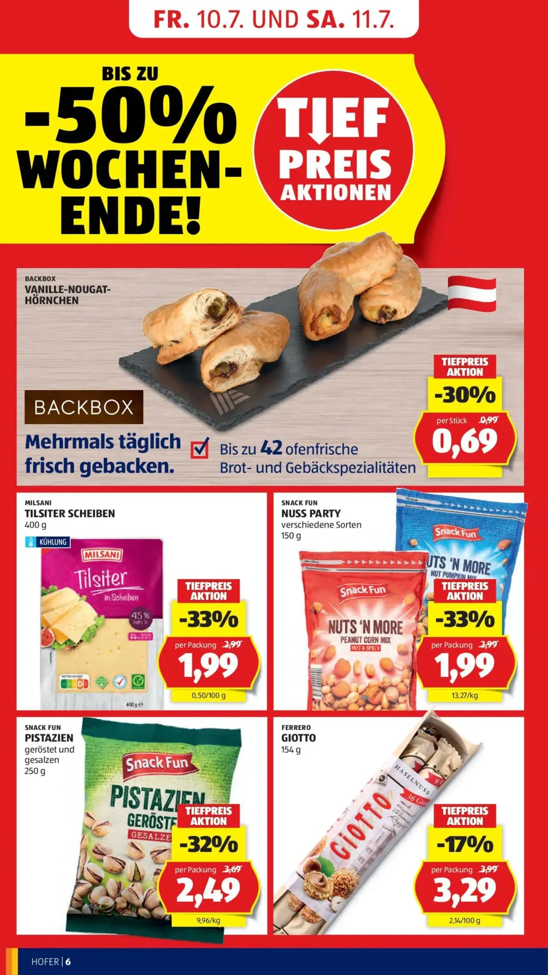 Hofer Prospekt, Seite 10 von 44 — GIOTTO, VANILLE-NOUGAT-HÖRNCHEN
