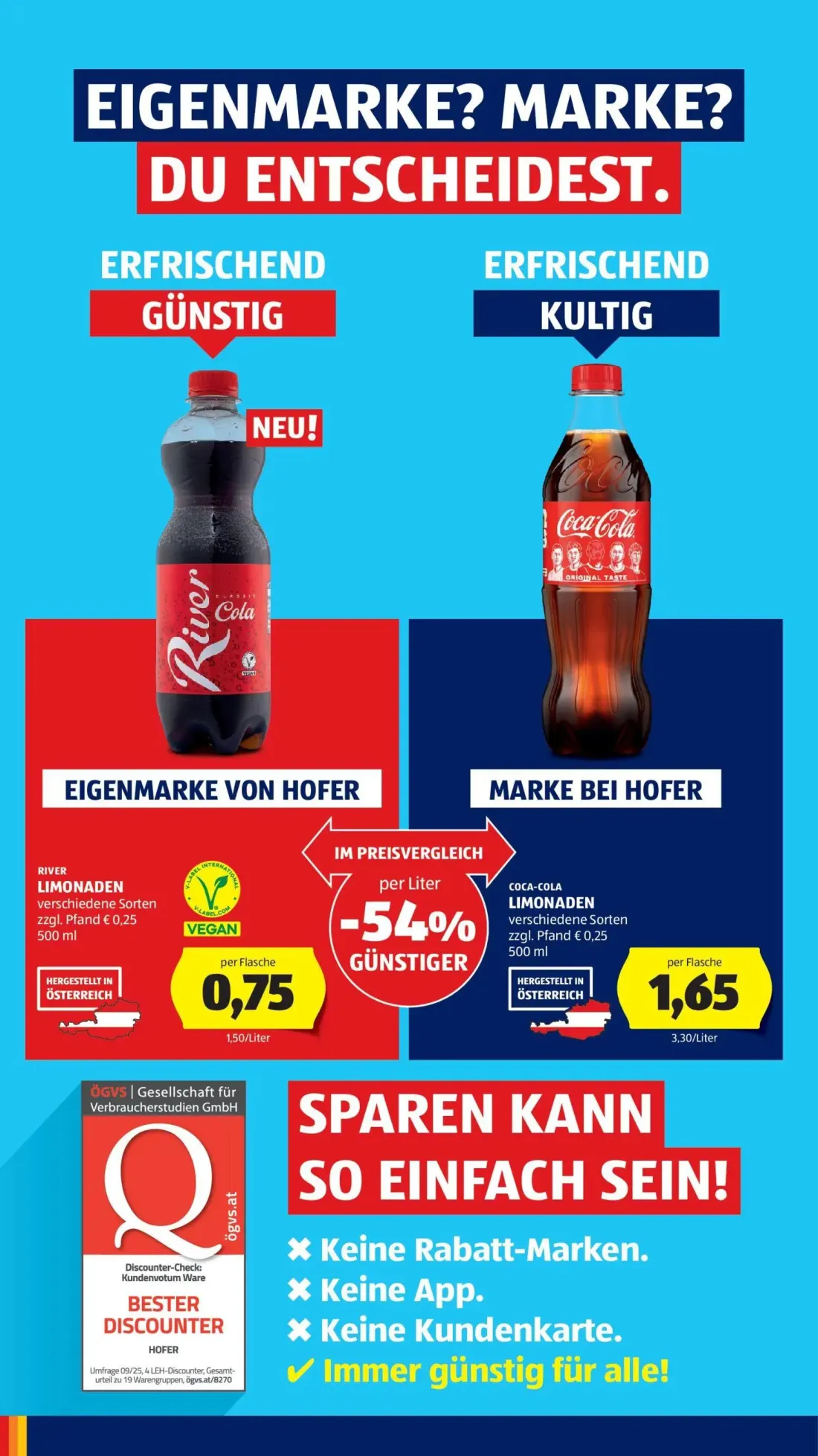 Hofer Prospekt, Seite 20 von 44 — RIVER LIMONADEN, COCA-COLA LIMONADEN