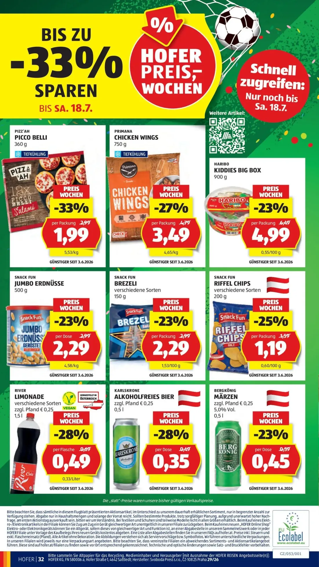 Hofer Prospekt, Seite 40 von 44 — HARIBO KIDDIES BIG BOX, SNACK FUN JUMBO ERDNÜSSE, SNACK FUN BREZELI