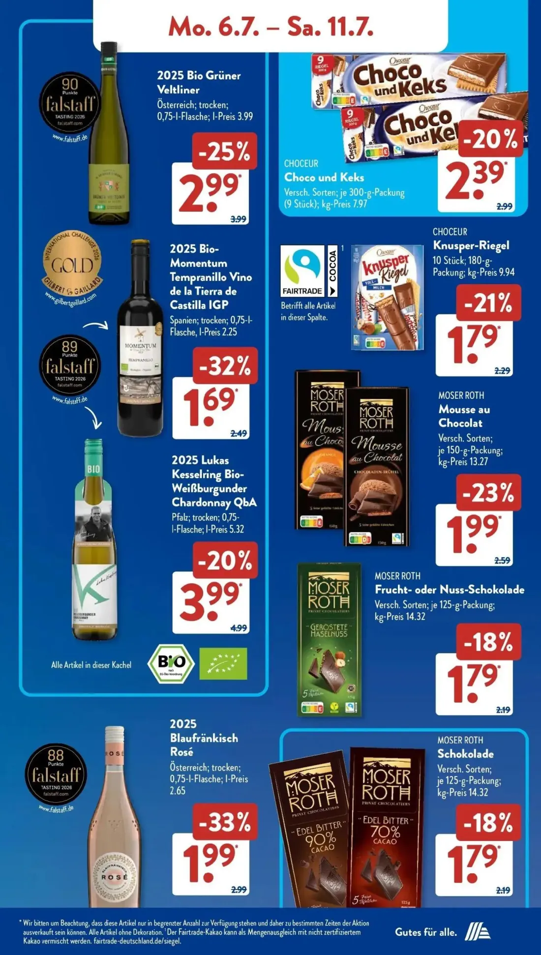 Aldi Süd Prospekt, Seite 8 von 32 — 2025 Bio Grüner Veltliner, 2025 Lukas Kesselring Bio-Weißburgunder Chardonnay QbA, 2025 …