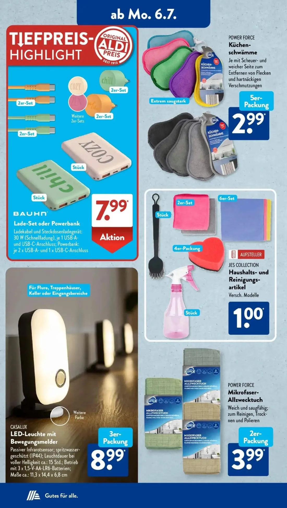 Aldi Süd Prospekt, Seite 11 von 32 — POWER FORCE Küchenschwämme, JES COLLECTION Haushalts- und Reinigungsartikel, POWER FORC…