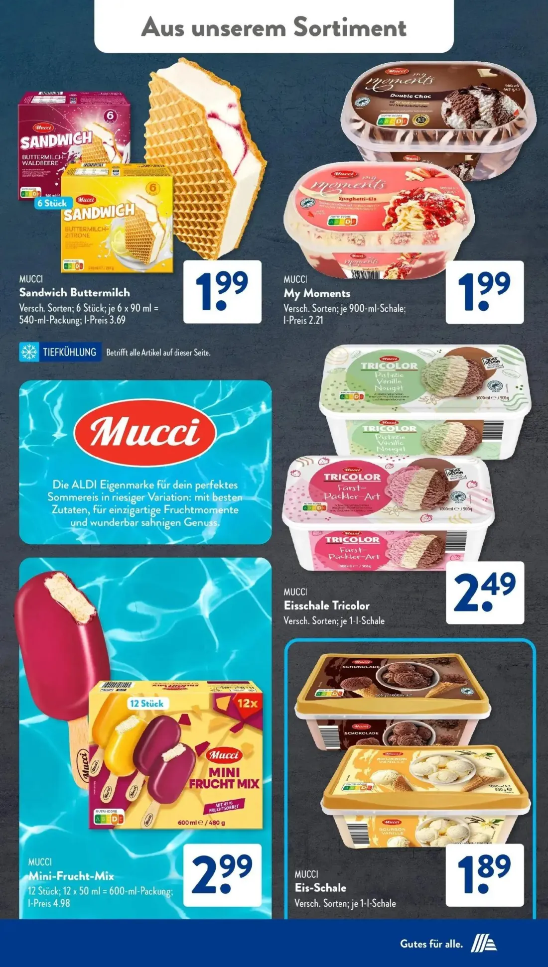Aldi Süd Prospekt, Seite 27 von 32 — Mucci Sandwich Buttermilch, Mucci My Moments, Mucci Eisschale Tricolor