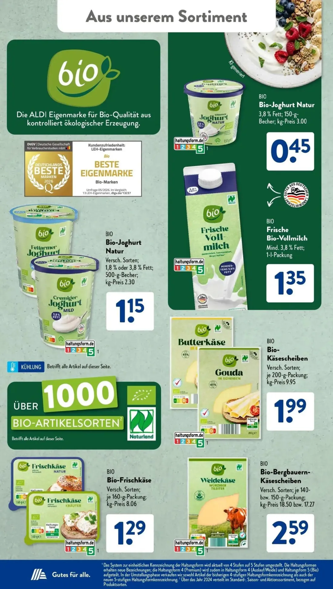 Aldi Süd Prospekt, Seite 28 von 32 — Bio-Joghurt Natur, Bio-Joghurt Natur, Frische Bio-Vollmilch