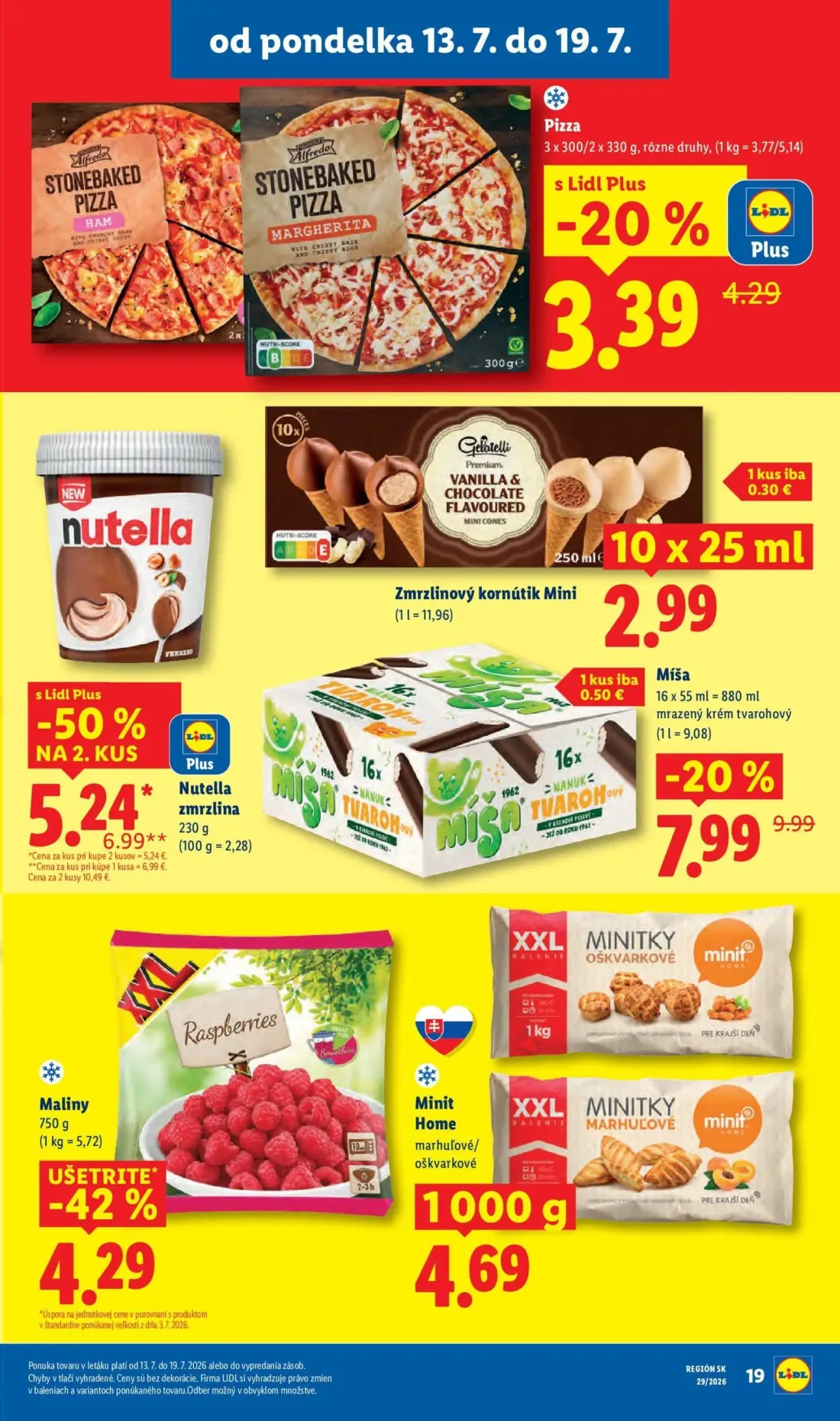 Lidl leták, strana 23 z 94 — Míša, Nutella zmrzlina, Zmrzlinový kornútik Mini