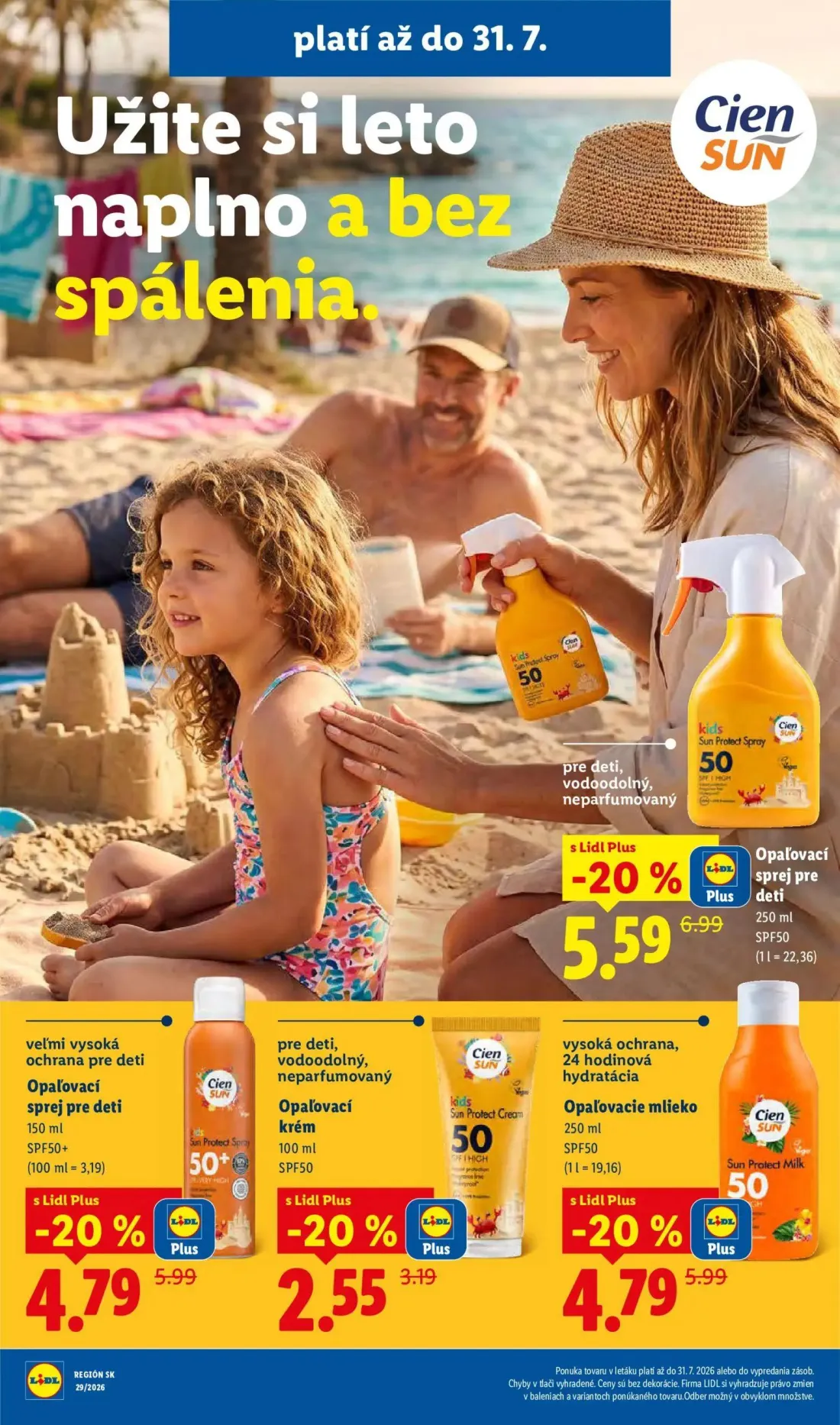 Lidl leták, strana 34 z 94 — Opaľovací sprej pre deti, Opaľovací sprej pre deti, Opaľovacie mlieko
