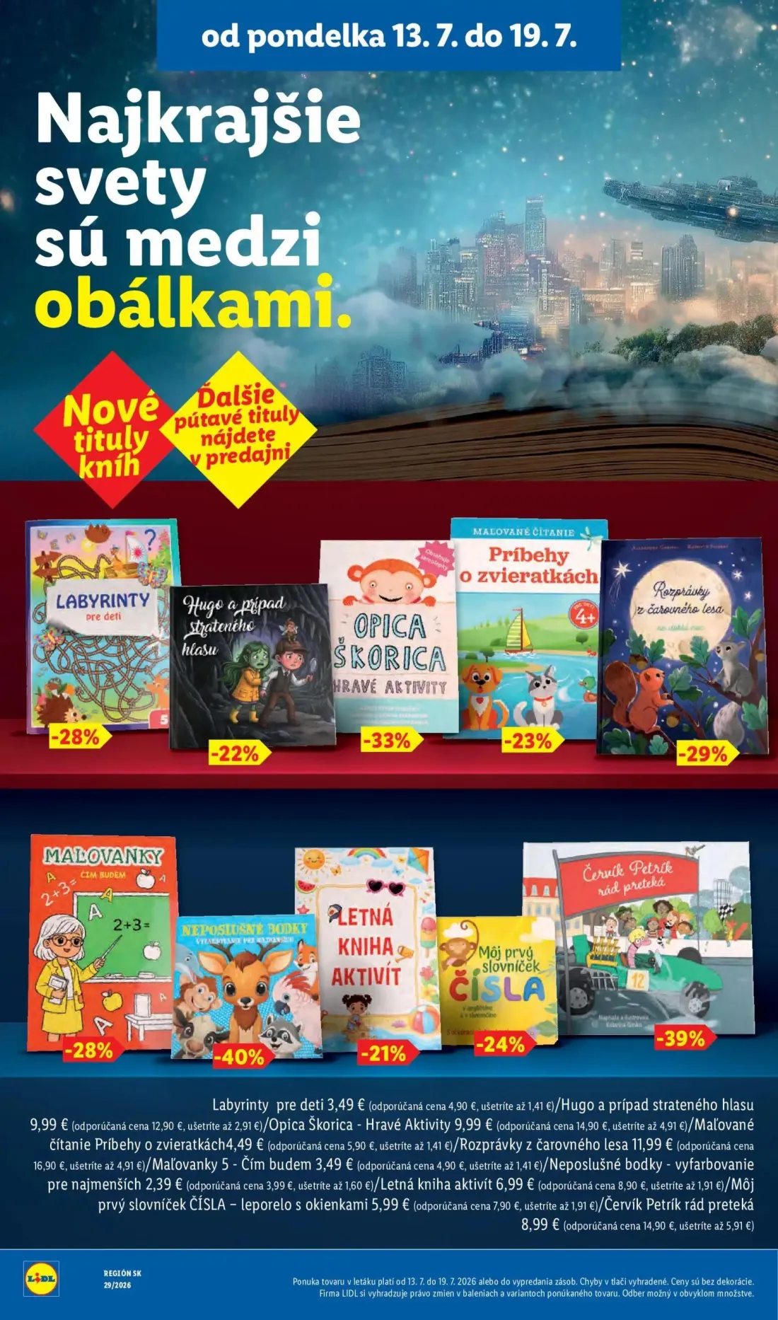Lidl leták, strana 38 z 94 — Červík Petrík rád preteká, Opica Škorica - Hravé aktivity, Rozprávky z čarovného lesa