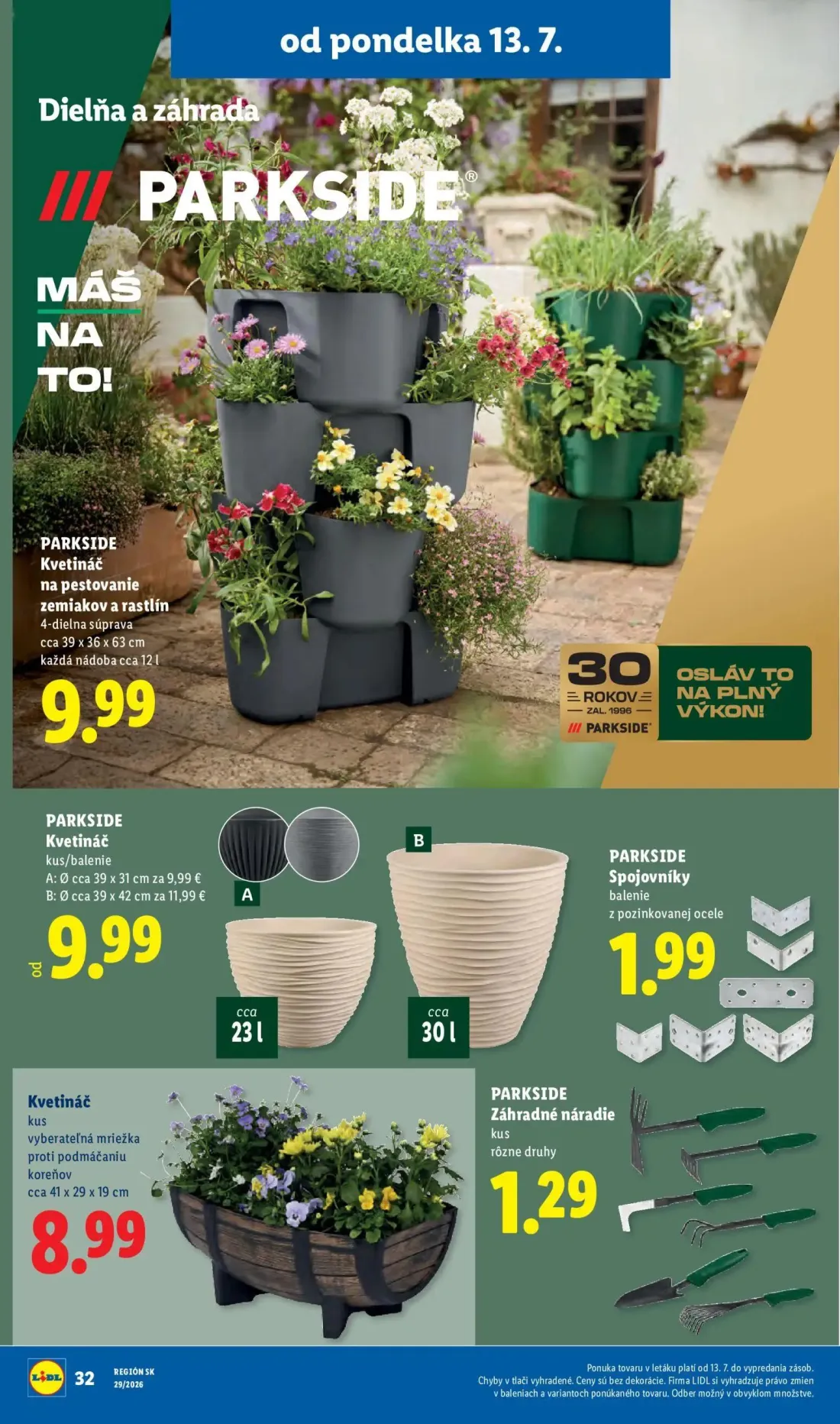 Lidl leták, strana 42 z 94 — PARKSIDE Kvetináč, PARKSIDE Kvetináč A, PARKSIDE Kvetináč B