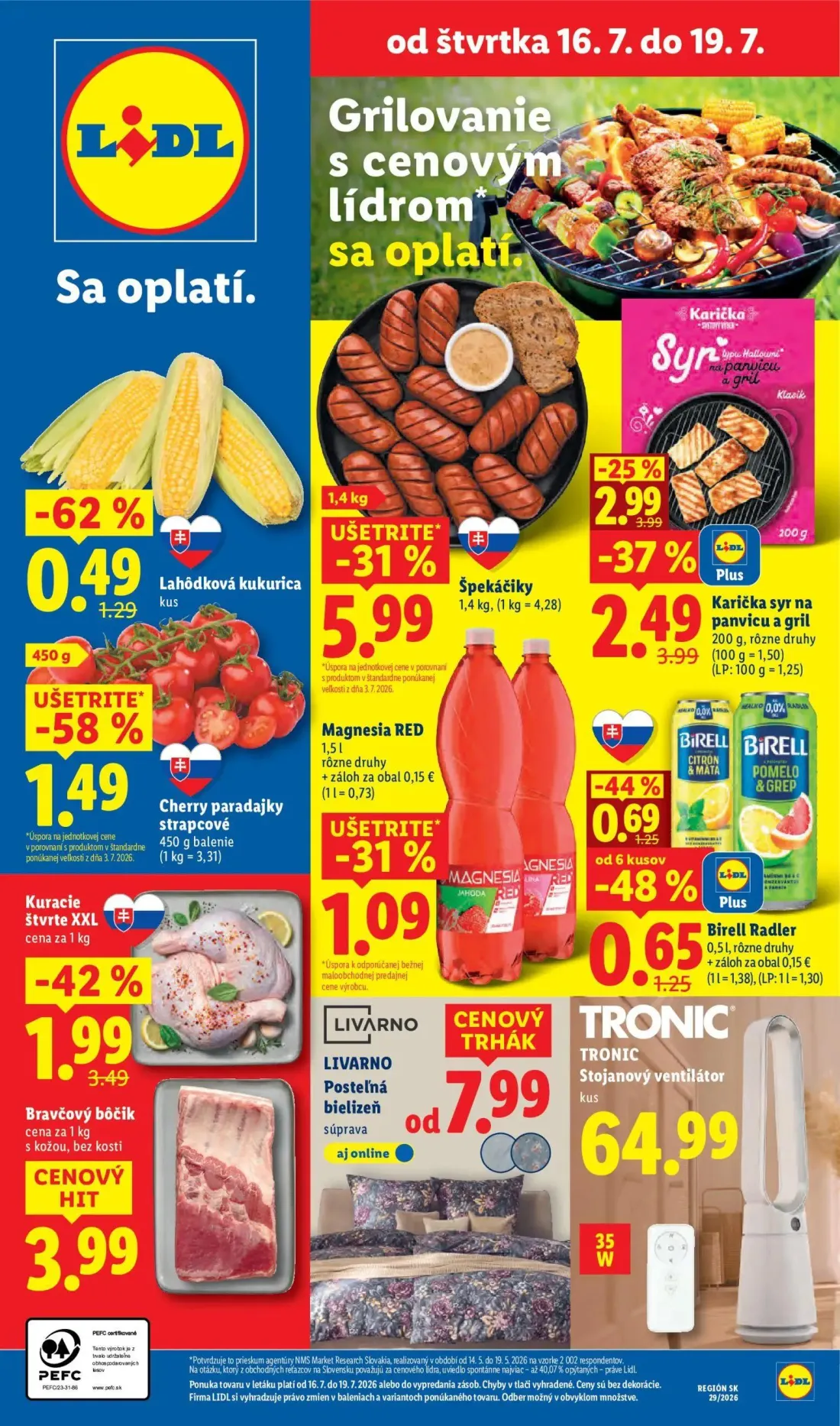 Lidl leták, strana 52 z 94 — Karička syr na panvicu a gril, Lahôdková kukurica, Birell Radler