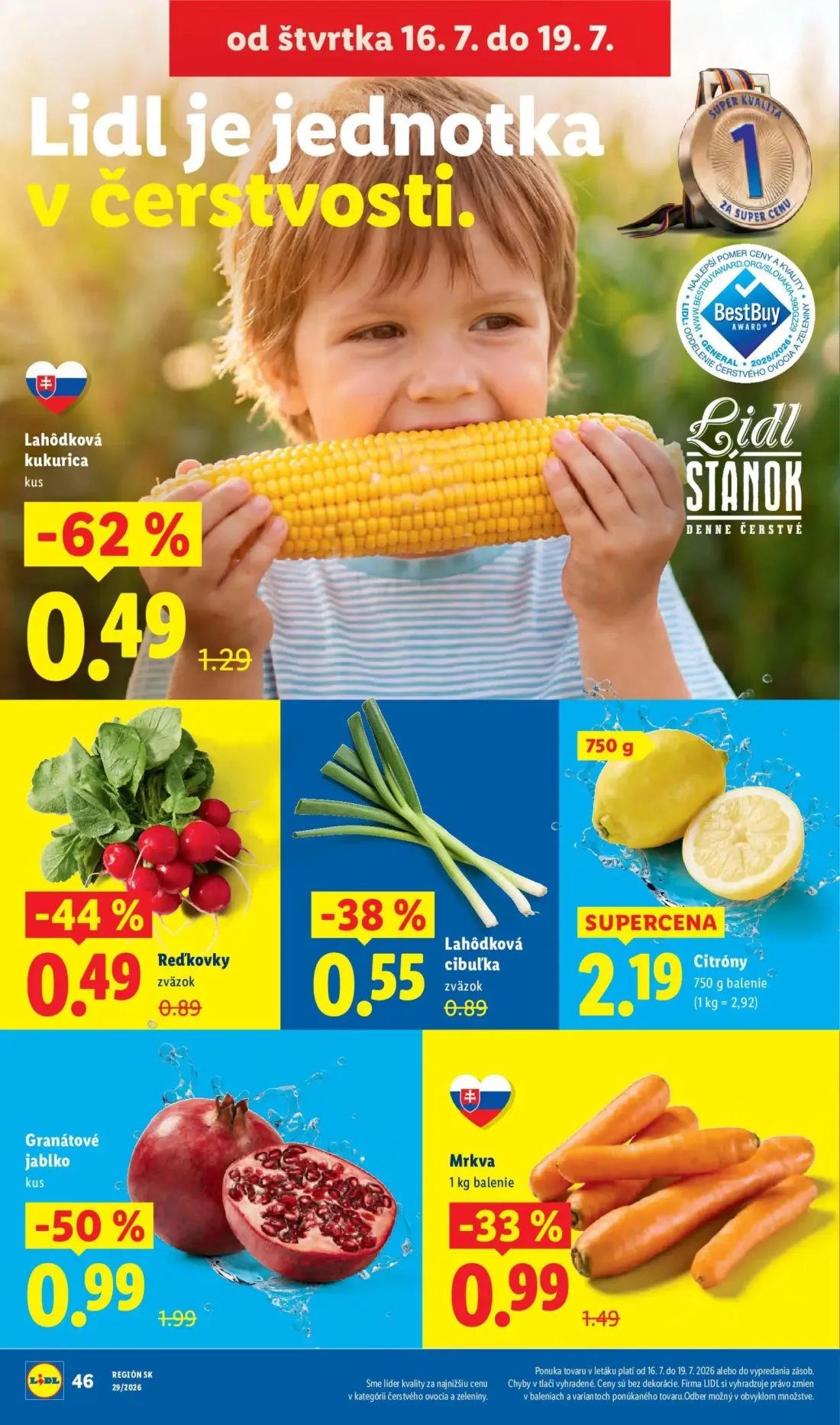 Lidl leták, strana 54 z 94 — Granátové jablko, Lahôdková kukurica, Mrkva