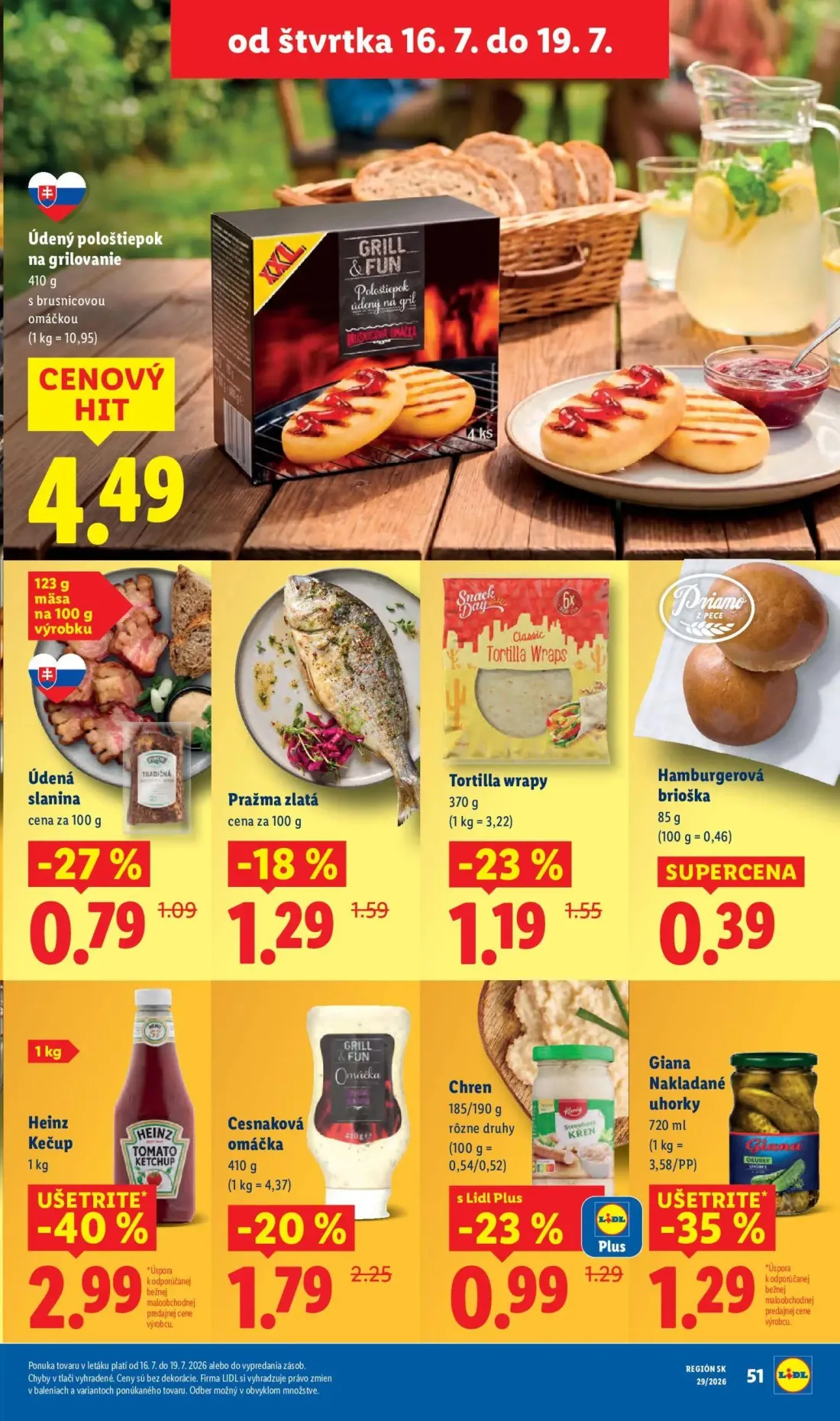 Lidl leták, strana 59 z 94 — Cesnaková omáčka, Tortilla wrapy, Údená slanina