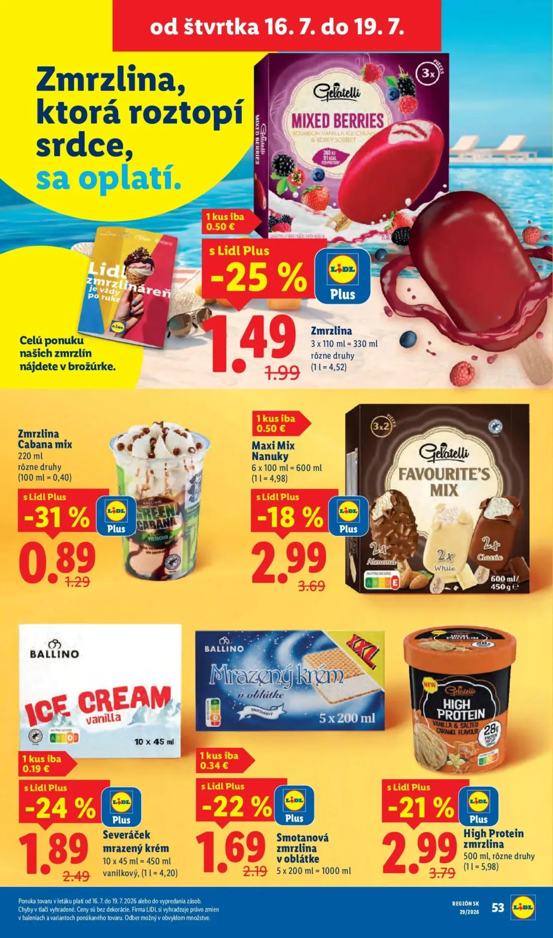 Lidl leták, strana 64 z 94 — High Protein zmrzlina, Maxi Mix Nanuky, Severáček mrazený krém