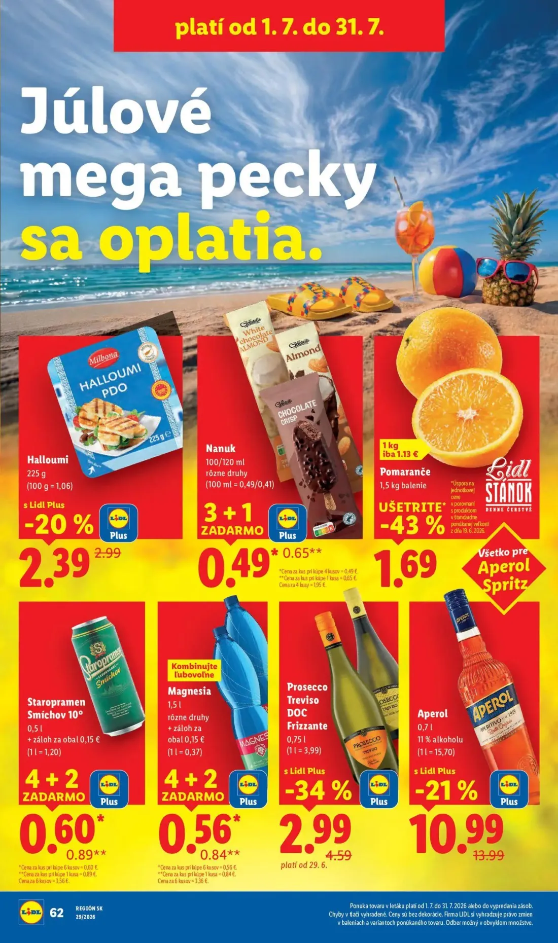 Lidl leták, strana 65 z 94 — Aperol, Prosecco Treviso DOC Frizzante, Halloumi