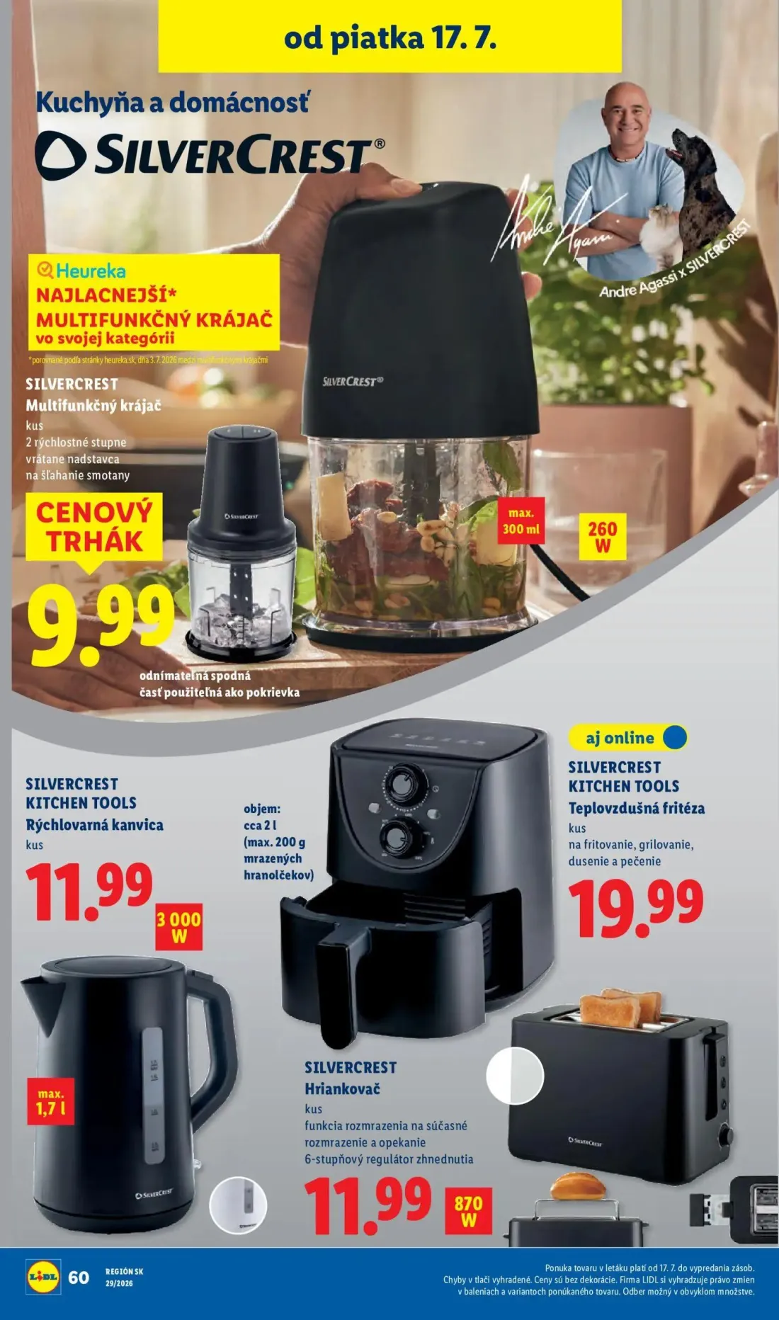 Lidl leták, strana 82 z 94 — Multifunkčný krájač, Rýchlovarná kanvica, Teplovzdušná fritéza