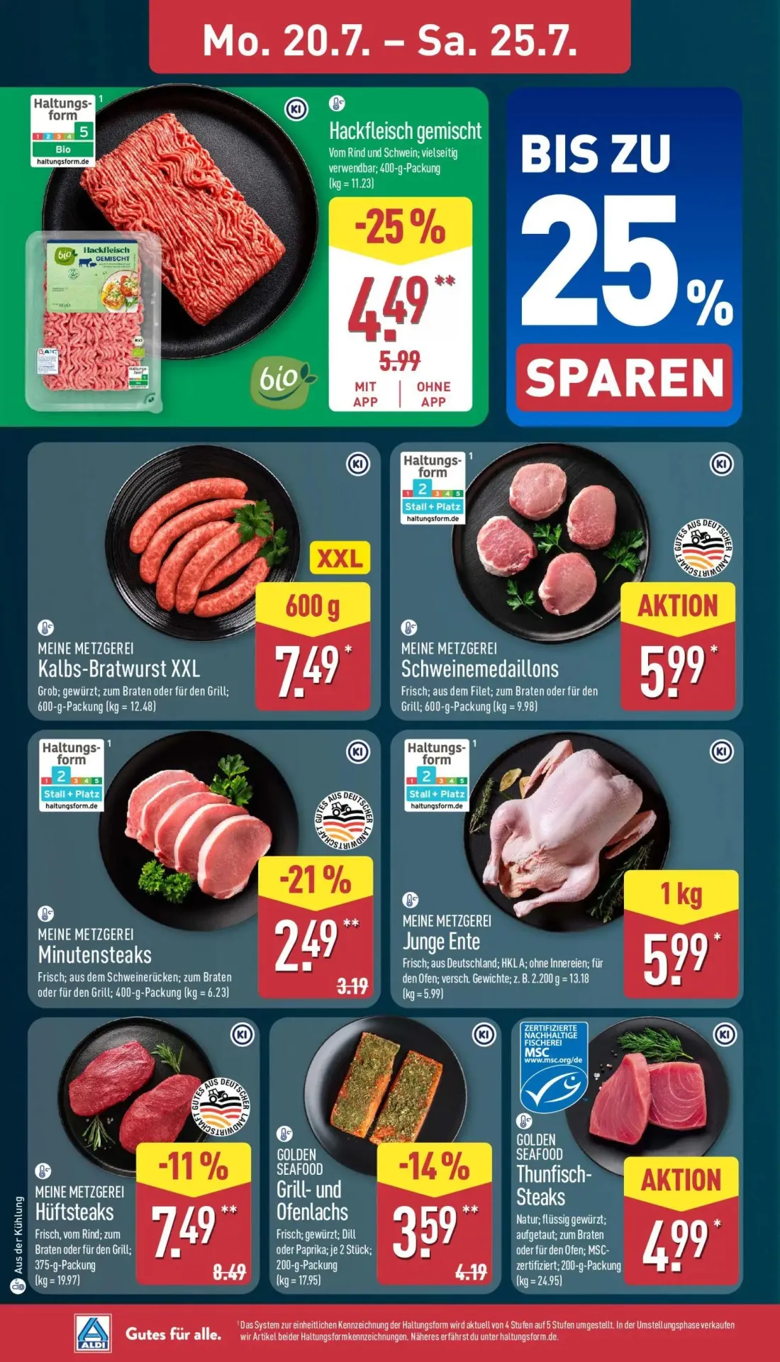 Aldi Nord Prospekt, Seite 4 von 40 — Hackfleisch gemischt, Hüftsteaks, Minutensteaks