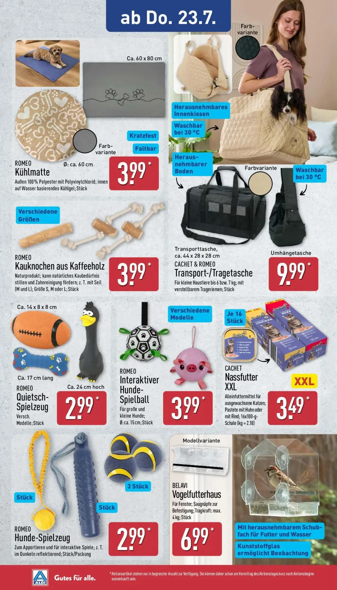 Aldi Nord Prospekt, Seite 26 von 40 — ROMEO Kühlmatte, Transport-/Tragetasche, ROMEO Kauknochen aus Kaffeeholz