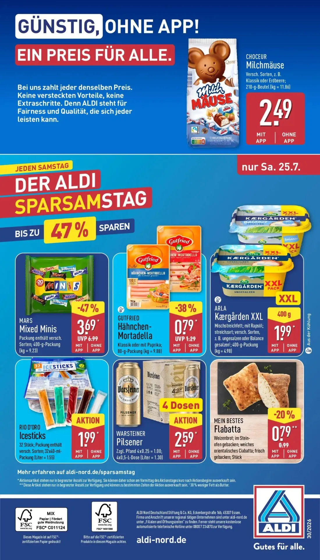 Aldi Nord Prospekt, Seite 32 von 40 — MARS Mixed Minis, GUTFRIED Hähnchen-Mortadella, MEIN BESTES Flabatta