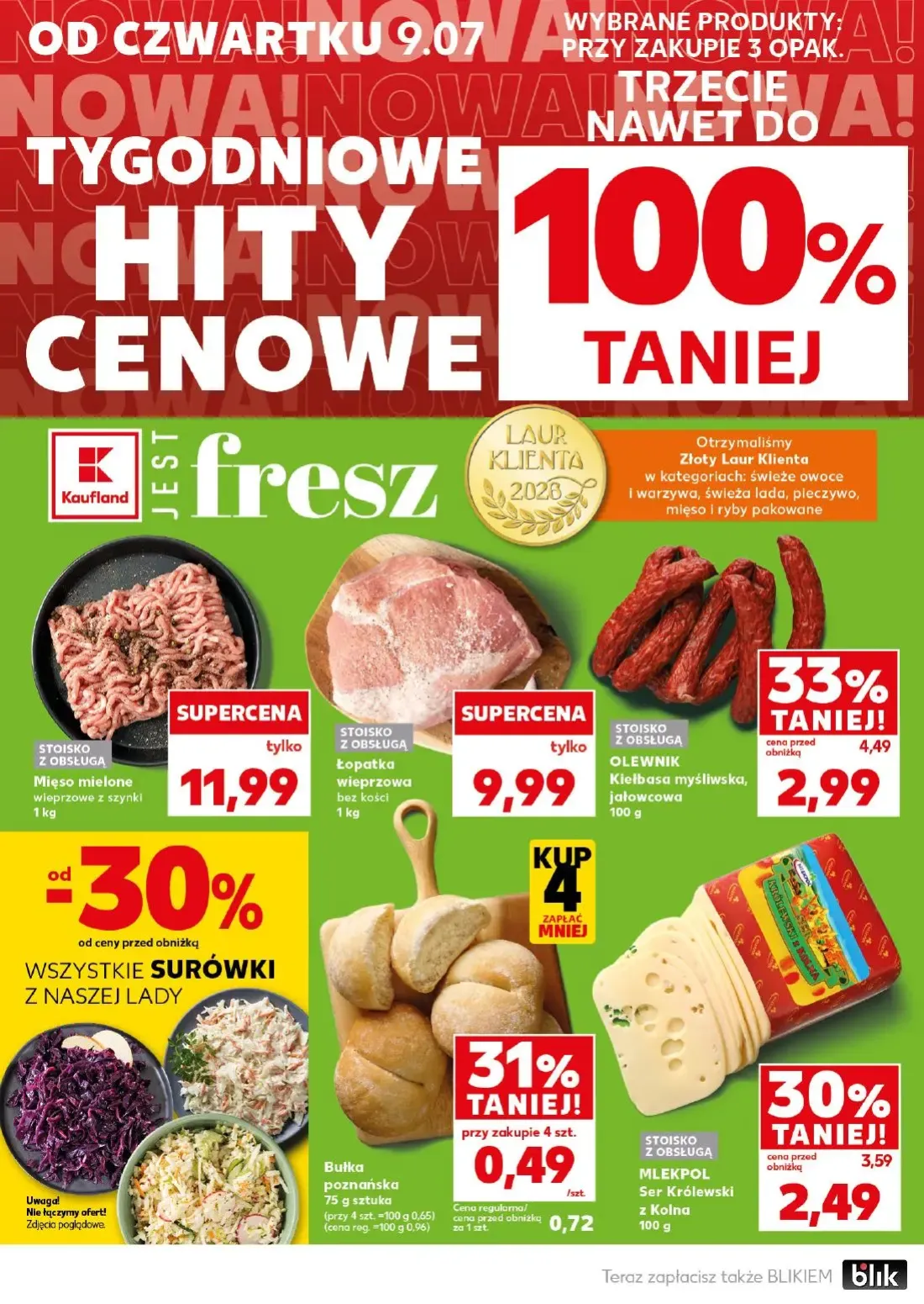Kaufland gazetka, strona 8 z 36 — MLEKPOL Ser Królewski z Kolna, Bułka poznańska, Mięso mielone wieprzowe z szynki