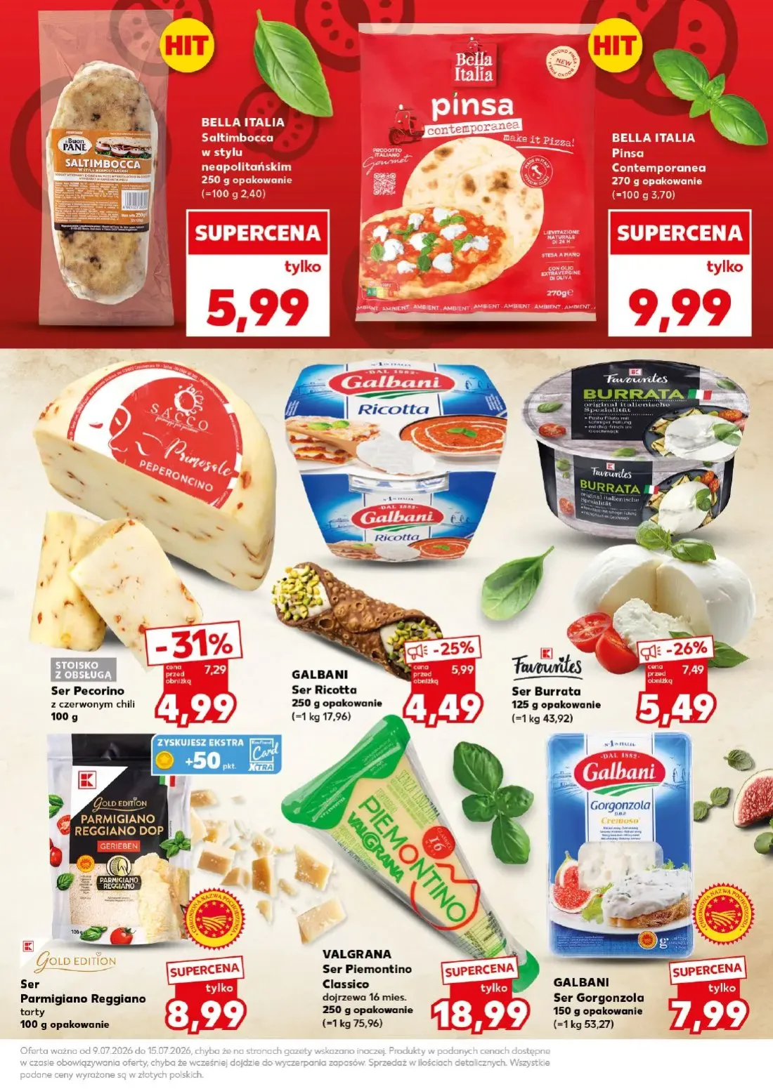 Kaufland gazetka, strona 15 z 36 — Ser Pecorino z czerwonym chili, Favourites Ser Burrata, GALBANI Ser Ricotta