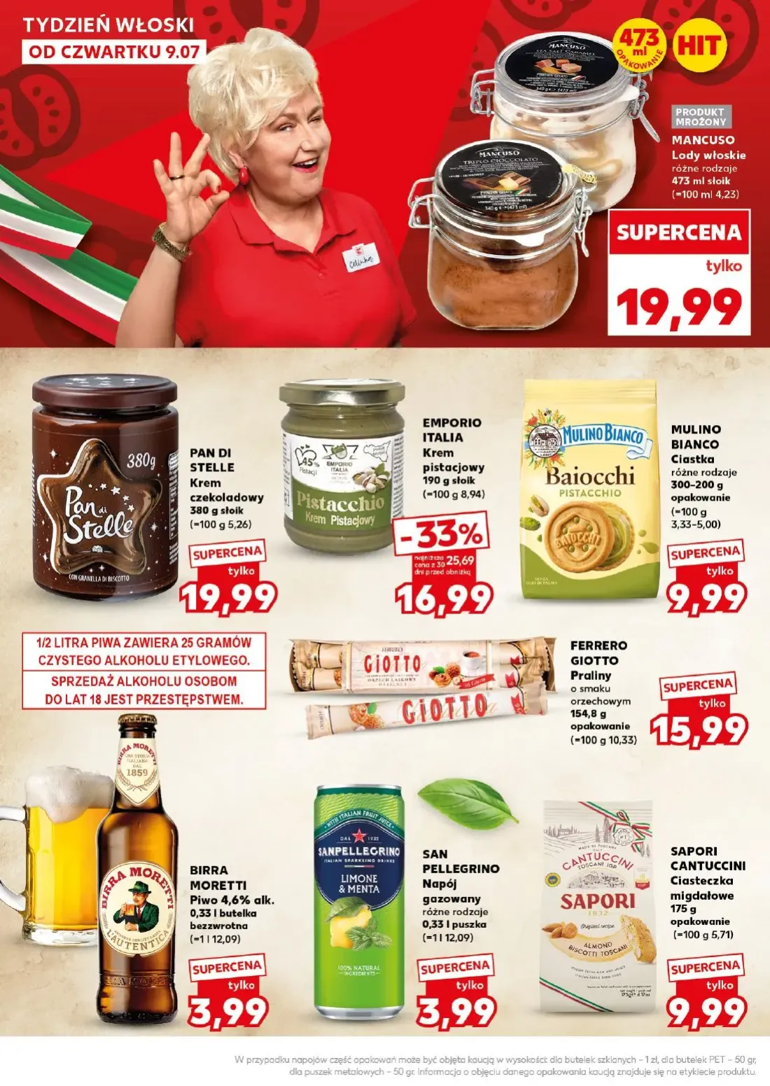 Kaufland gazetka, strona 18 z 36 — EMPORIO ITALIA Krem pistacjowy, MANCUSO Lody włoskie, PAN DI STELLE Krem czekoladowy