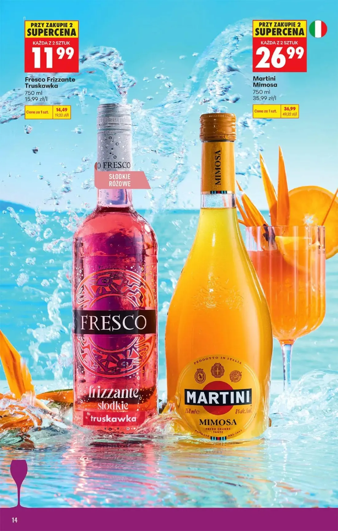 Biedronka gazetka, strona 14 z 36 — Martini Mimosa, Fresco Frizzante Truskawka