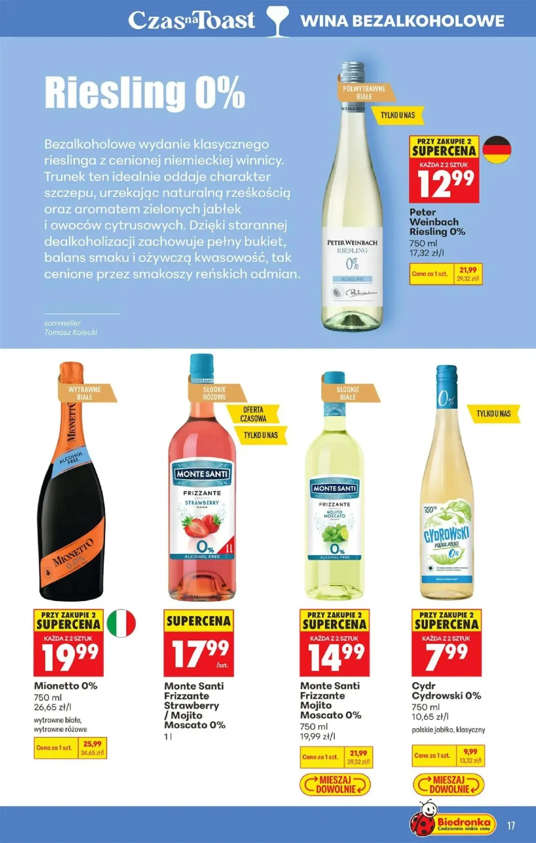 Biedronka gazetka, strona 17 z 36 — Cydr Cydrowski 0%