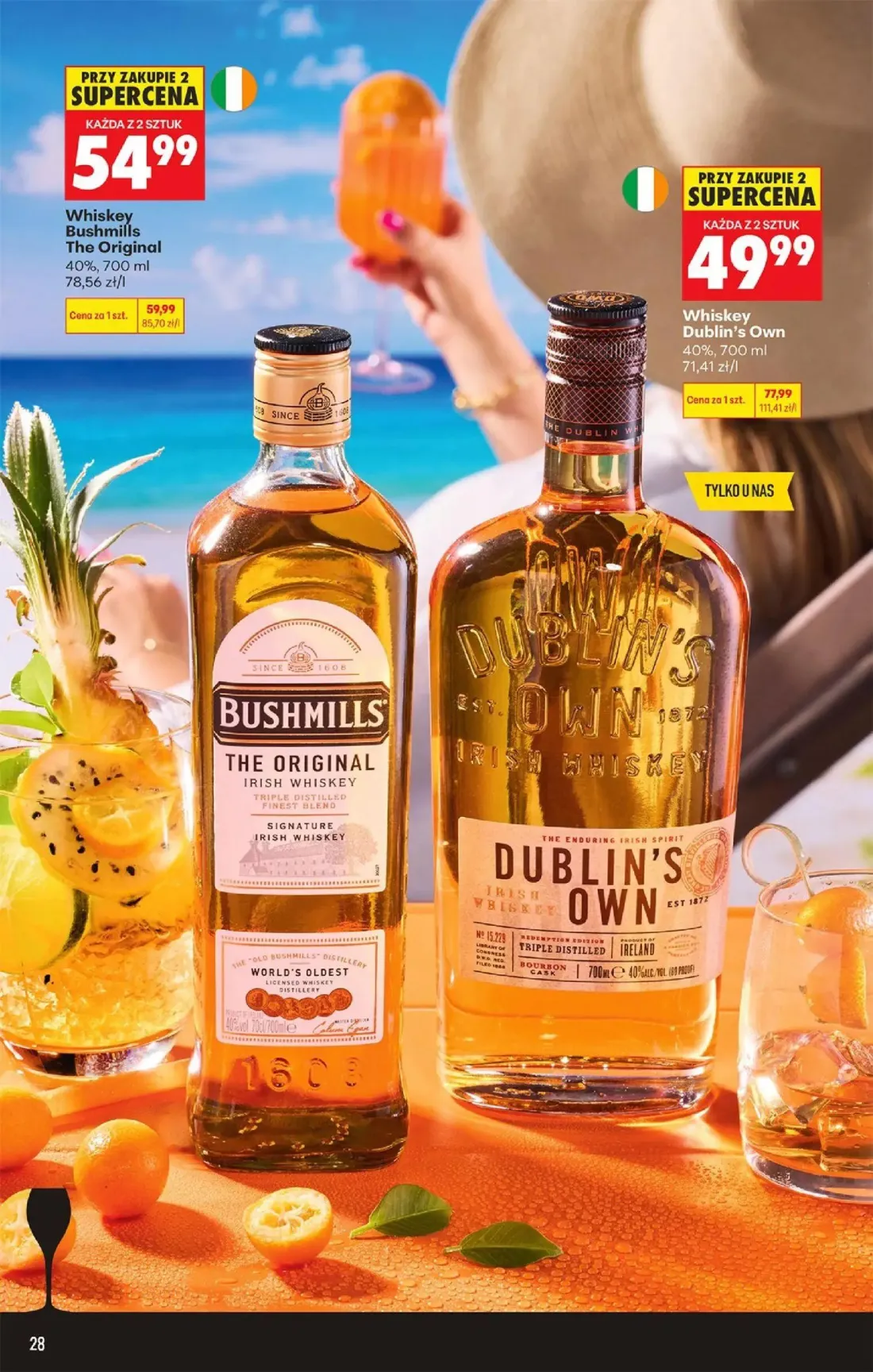 Biedronka gazetka, strona 28 z 36 — Whiskey Dublin's Own, Whiskey Bushmills The Original