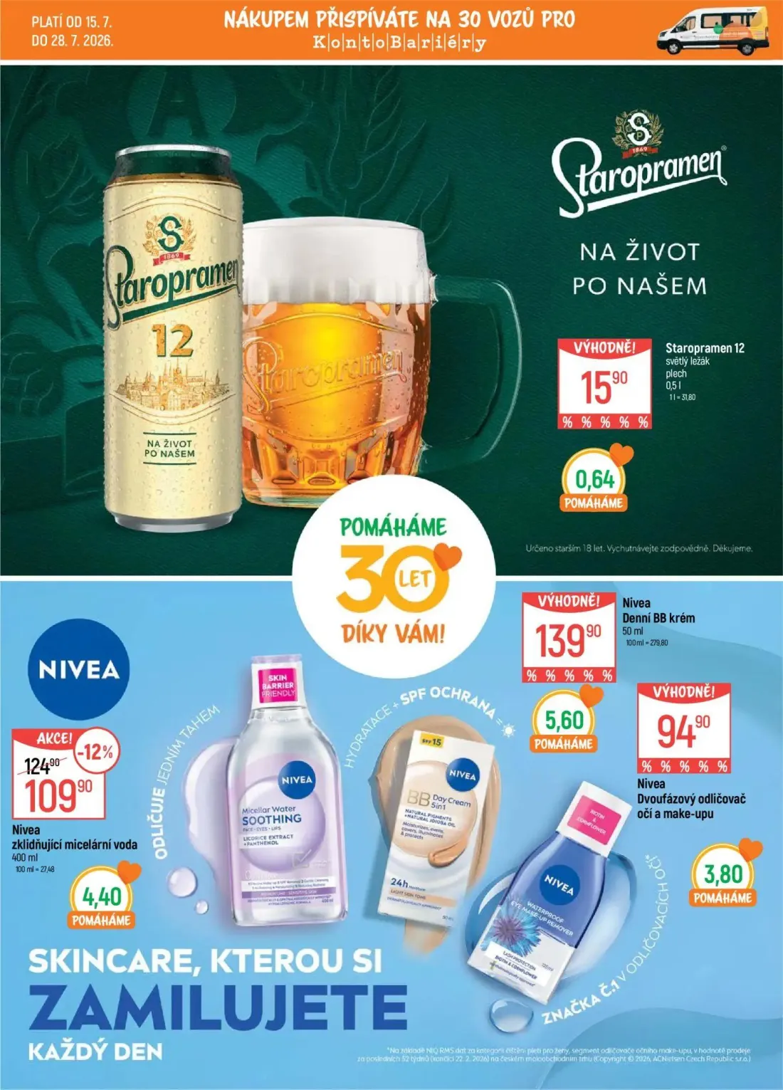 GLOBUS leták, strana 18 z 57 — Nivea zklidňující micelární voda, Nivea Denní BB krém, Nivea Dvoufázový odličovač očí a make-…