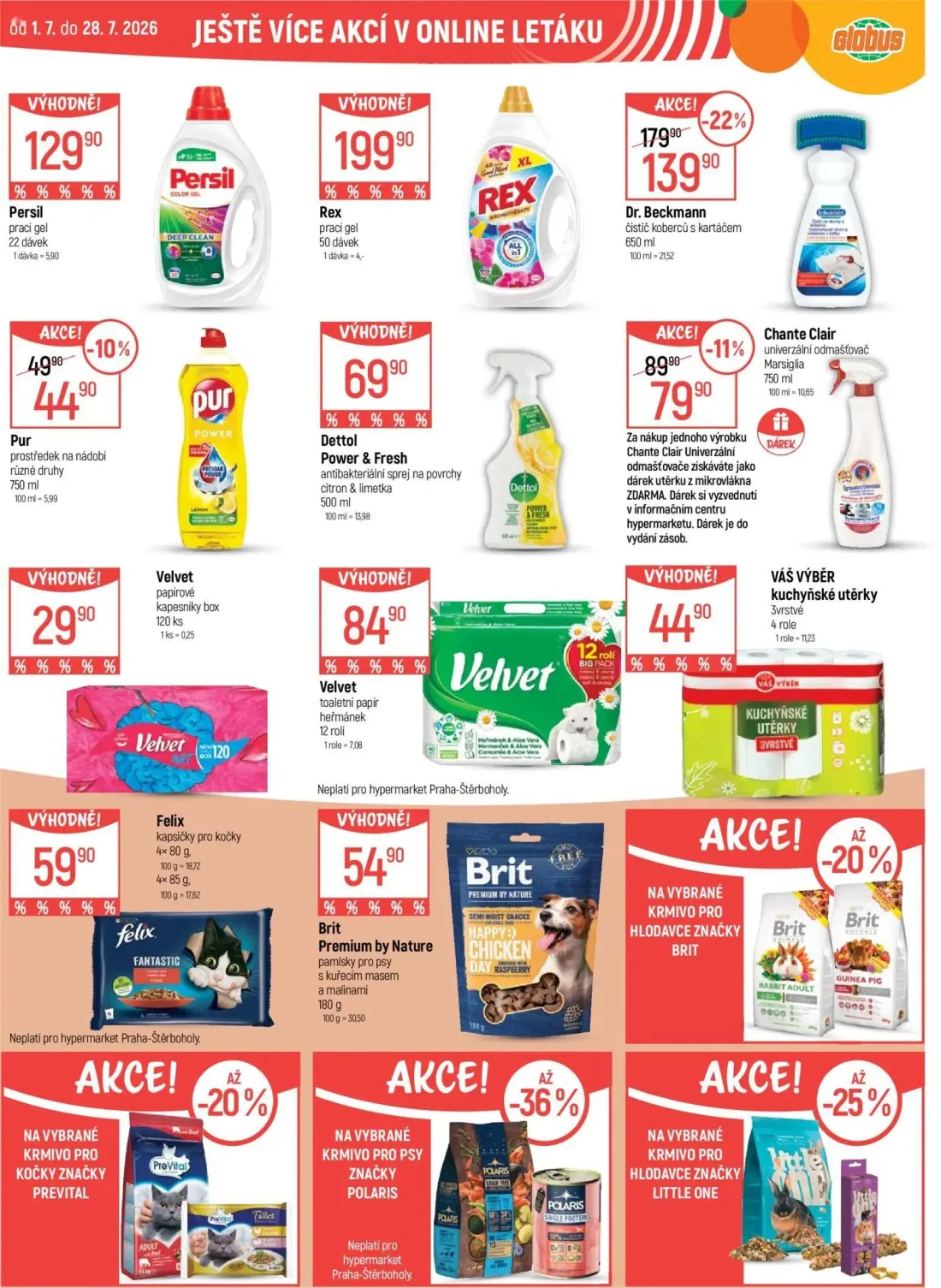 GLOBUS leták, strana 54 z 57 — Pur prostředek na nádobí, Persil prací gel, Rex prací gel
