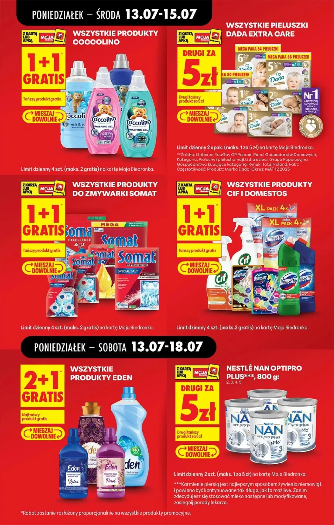 Biedronka gazetka, strona 19 z 88 — WSZYSTKIE PIELUSZKI DADA EXTRA CARE, NESTLÉ NAN OPTIPRO PLUS, 800 g