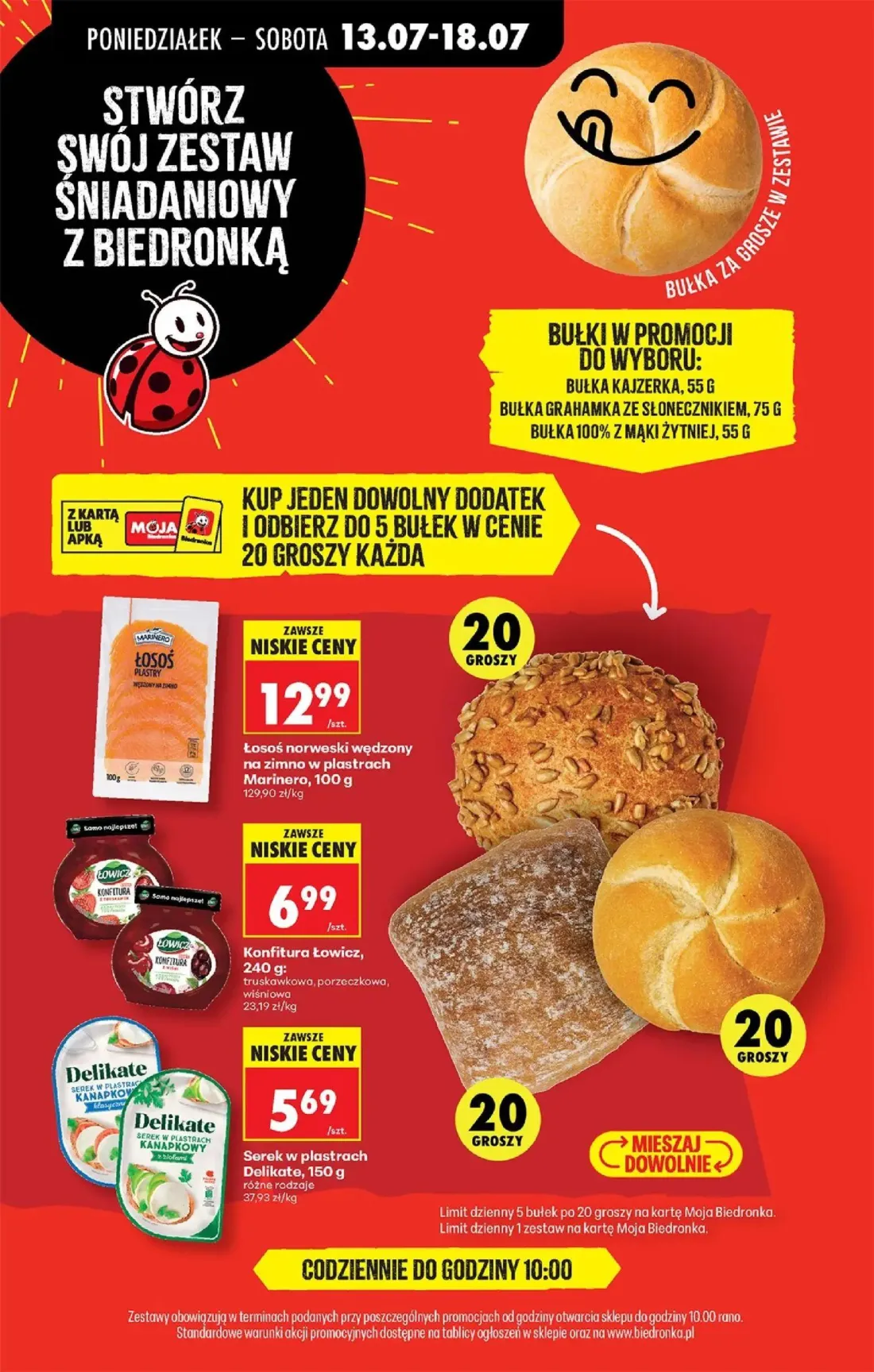 Biedronka gazetka, strona 36 z 88 — Bułka kajzerka, Bułka grahamka ze słonecznikiem, Bułka 100% z mąki żytniej