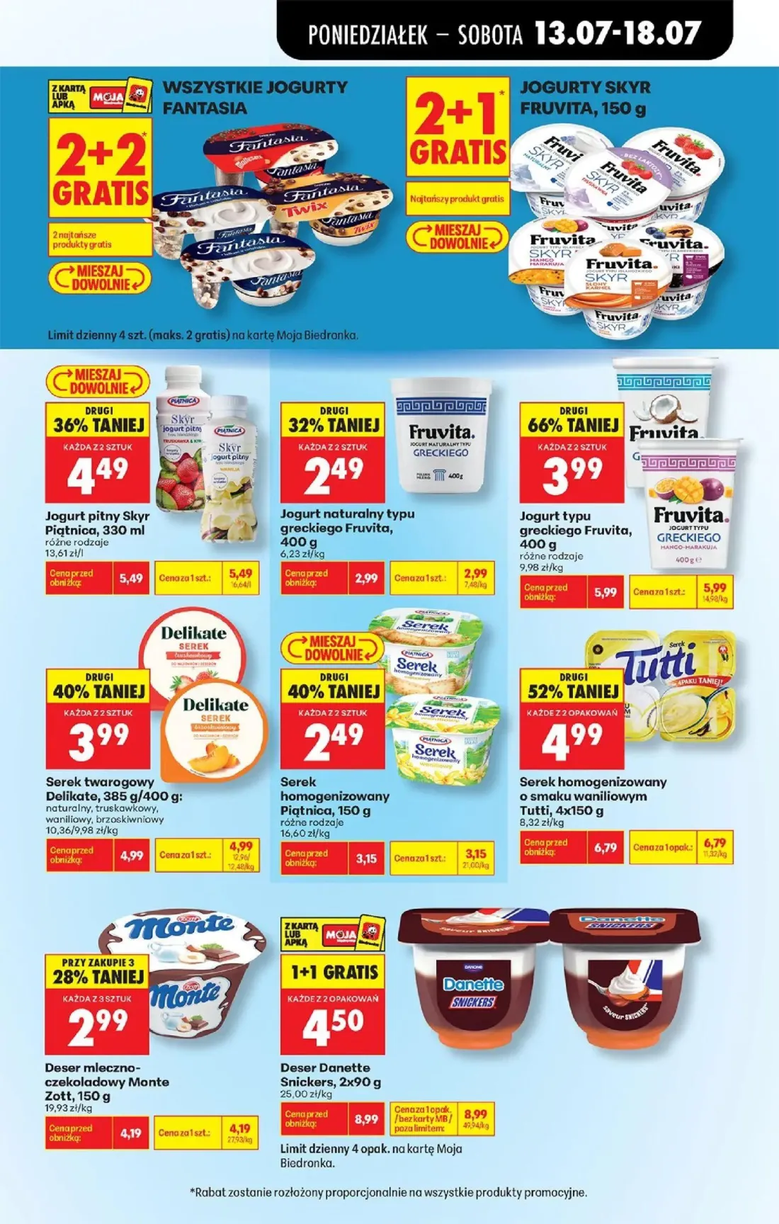 Biedronka gazetka, strona 47 z 88 — Jogurt typu greckiego Fruvita, Serek homogenizowany o smaku waniliowym Tutti, Jogurt pit…