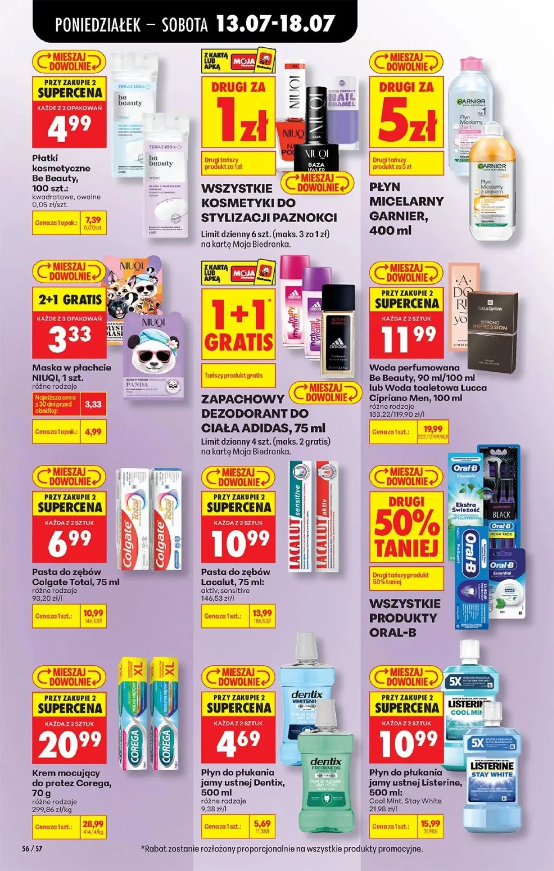 Biedronka gazetka, strona 76 z 88 — Woda perfumowana Be Beauty, Krem mocujący do protez Corega, Płyn do płukania jamy ustnej…
