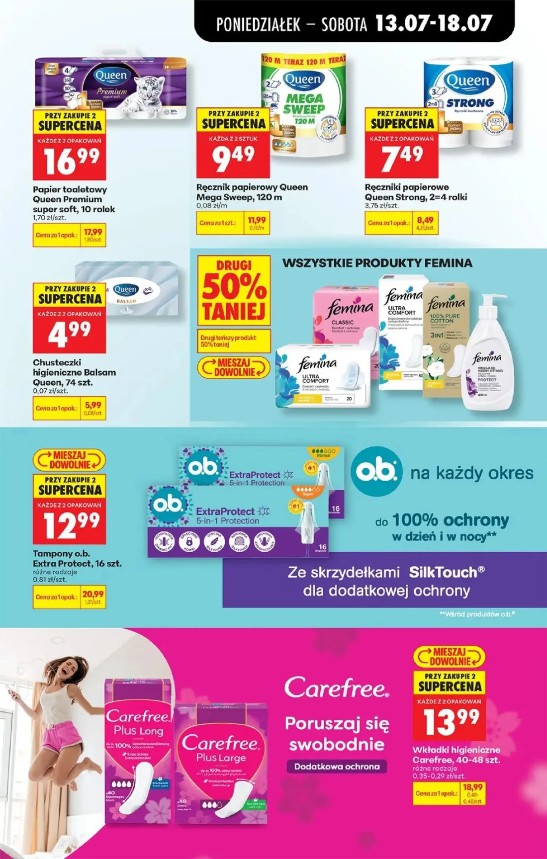 Biedronka gazetka, strona 77 z 88 — Ręcznik papierowy Queen Mega Sweep, 120 m, Papier toaletowy Queen Premium super soft, 10…