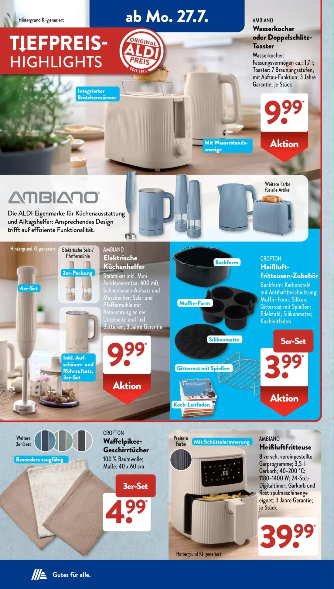 Aldi Süd Prospekt, Seite 3 von 22 — AMBIANO Wasserkocher oder Doppelschlitz-Toaster, AMBIANO Elektrische Küchenhelfer, CROFT…
