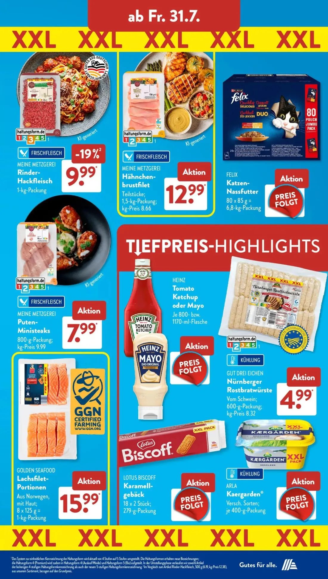 Aldi Süd Prospekt, Seite 12 von 22 — Rinder-Hackfleisch, Hähnchenbrustfilet Teilstücke, Puten-Ministeaks