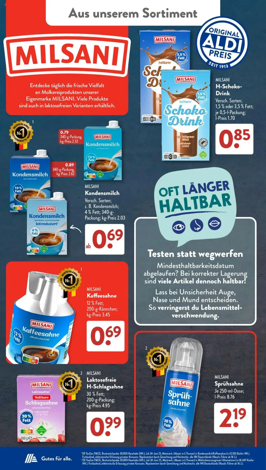 Aldi Süd Prospekt, Seite 18 von 22 — MILSANI Kondensmilch, MILSANI Kondensmilch, MILSANI Kondensmilch