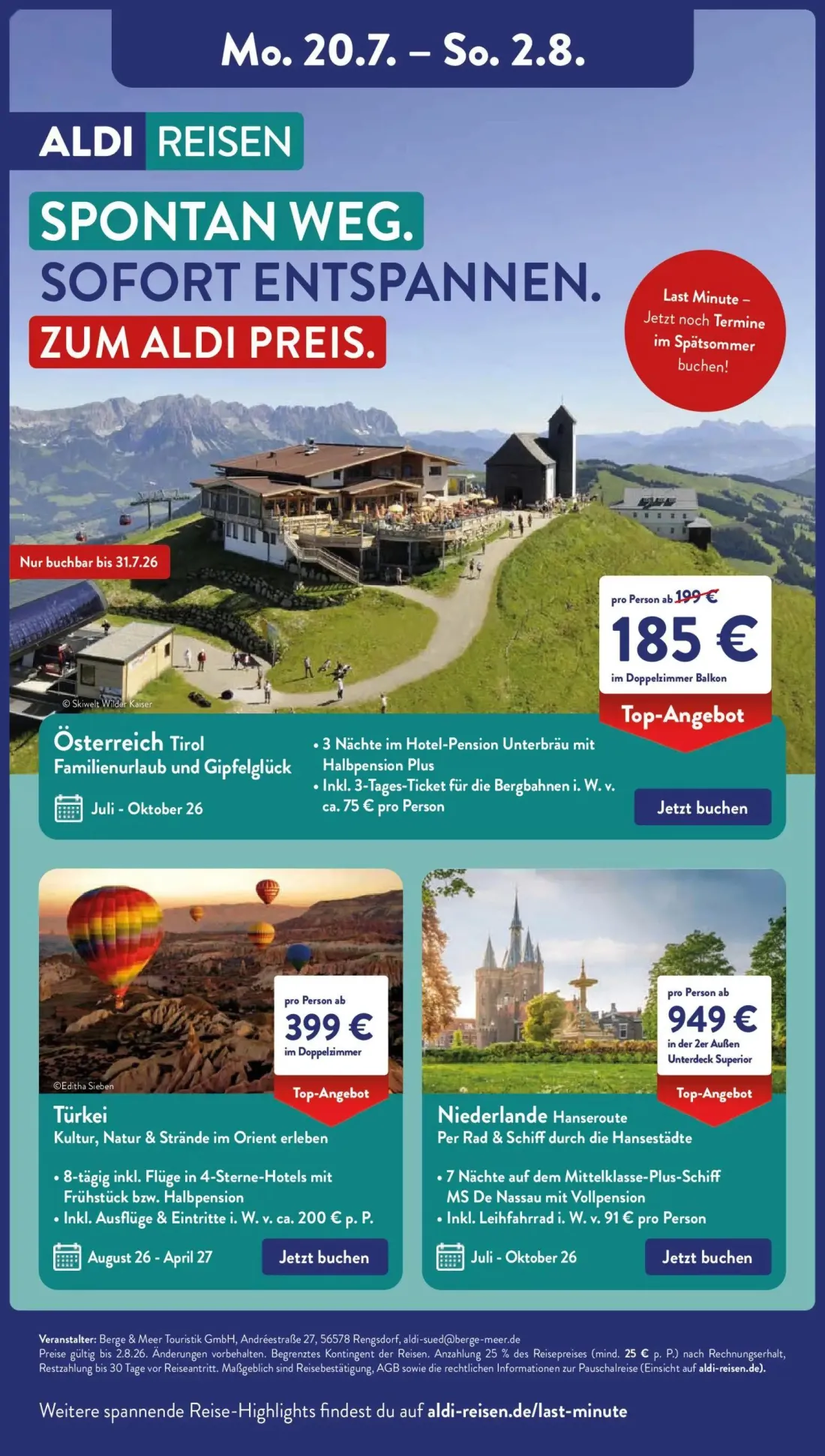 Aldi Süd Prospekt, Seite 21 von 22 — Familienurlaub und Gipfelglück, Kultur, Natur & Strände im Orient erleben, Per Rad & Sc…