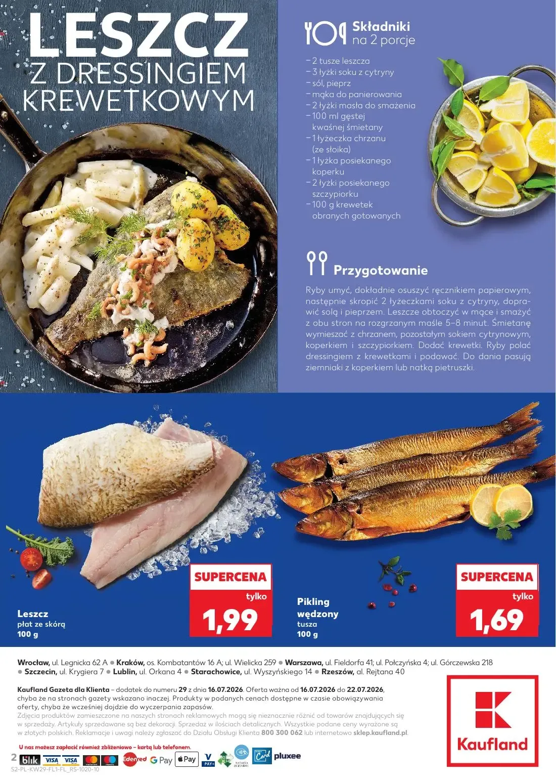 Kaufland gazetka, strona 2 z 2 — Leszcz filet ze skórą, Pikling wędzony tusza