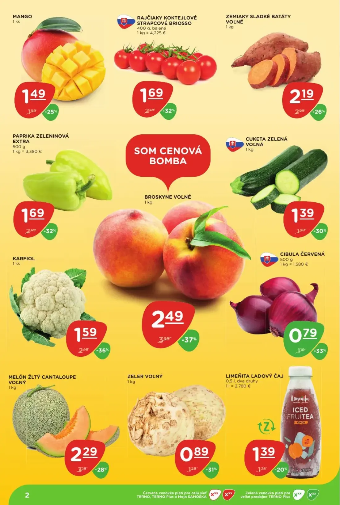 Terno leták, strana 2 z 29 — BROSKYNE VOĽNÉ, KARFIOL, MELÓN ŽLTÝ CANTALOUPE VOĽNÝ