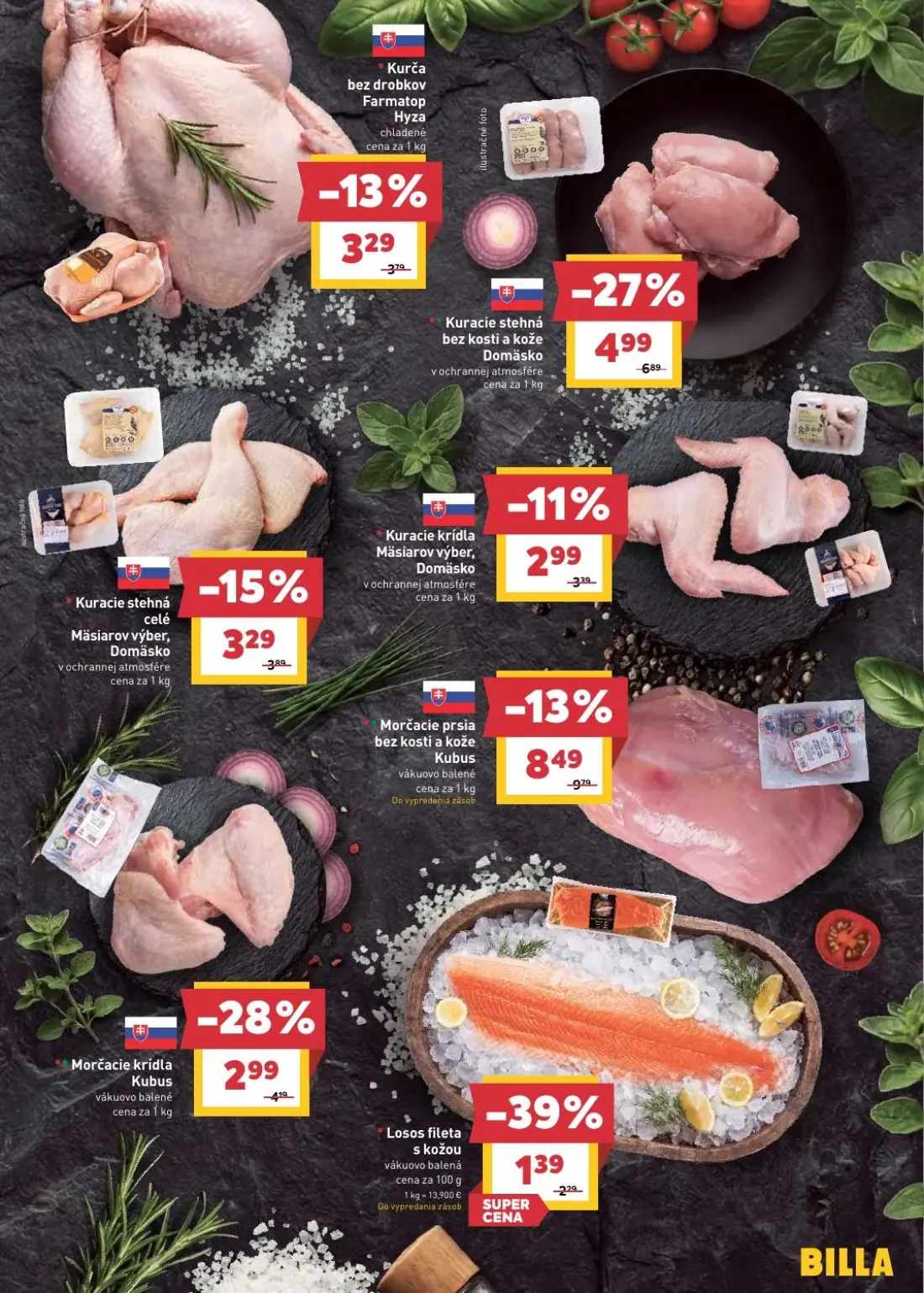 Billa leták, strana 5 z 30 — Kuracie krídla Mäsiarov výber, Domäsko