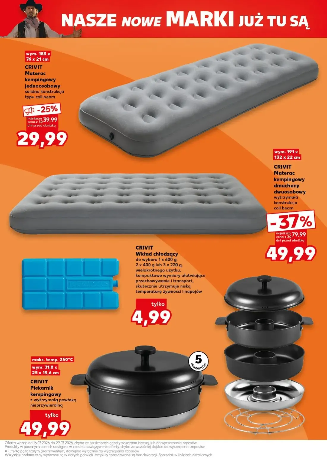 Kaufland gazetka, strona 5 z 16 — Materac kempingowy dmuchany dwuosobowy, Materac kempingowy jednoosobowy, Wkład chłodzący