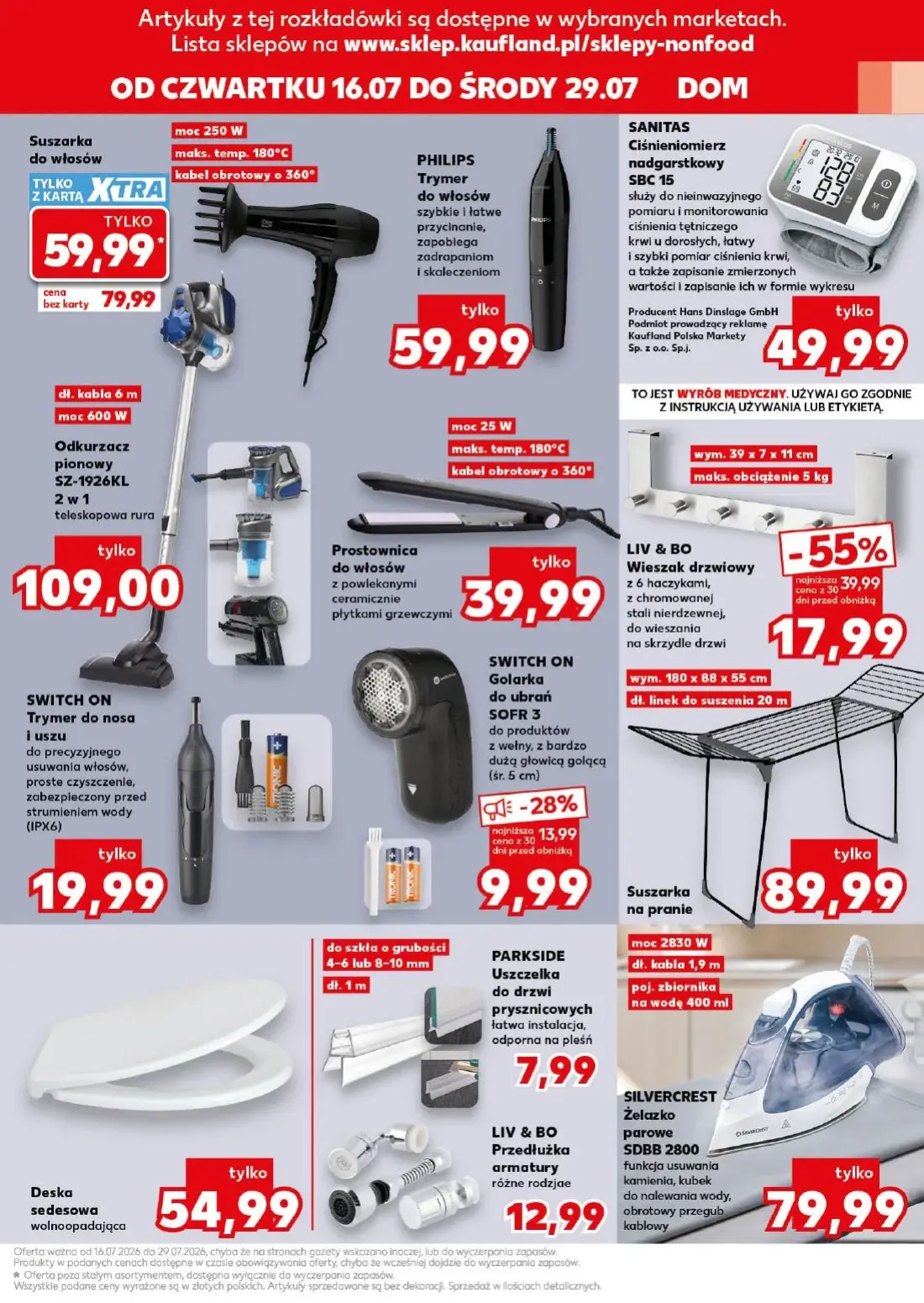 Kaufland gazetka, strona 9 z 16 — LIV & BO Wieszak drzwiowy, Suszarka do włosów, SWITCH ON Golarka do ubrań SOFR 3
