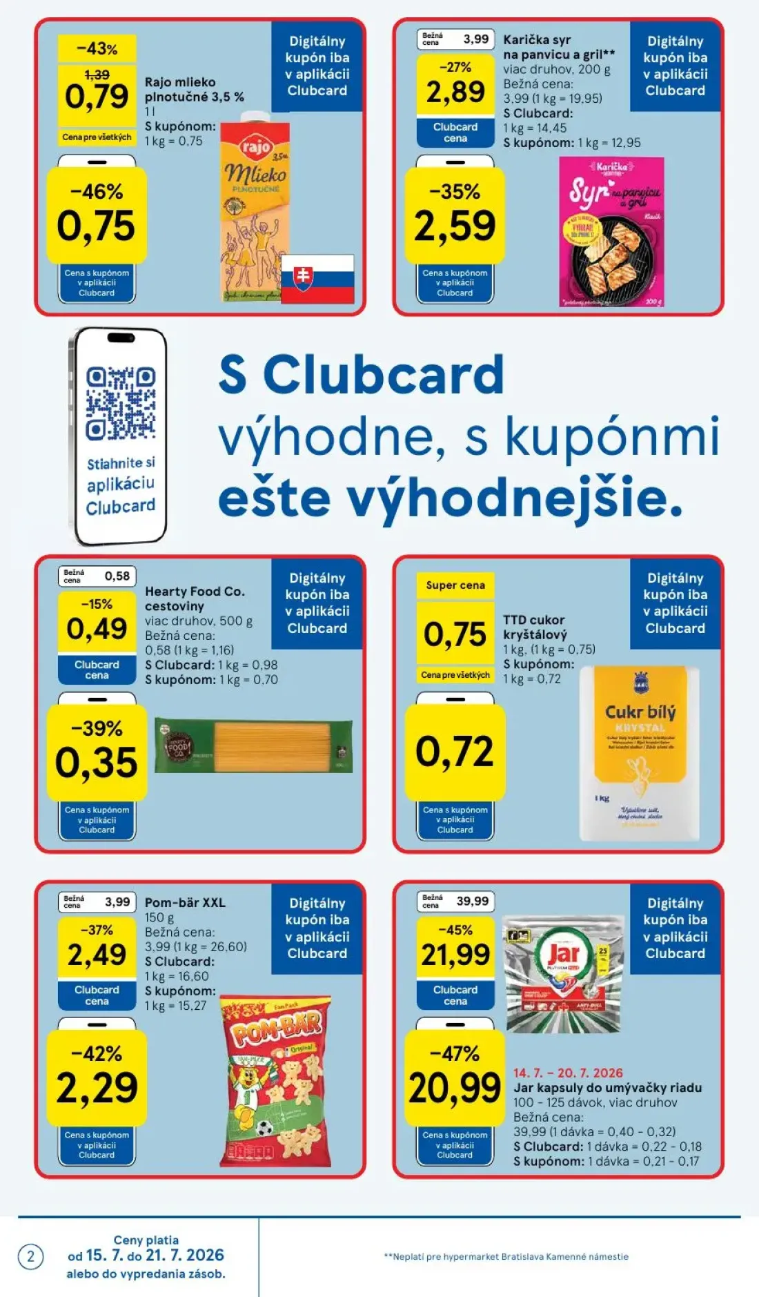 Tesco leták, strana 2 z 52 — Jar kapsuly do umývačky riadu, Rajo mlieko plnotučné 3,5%