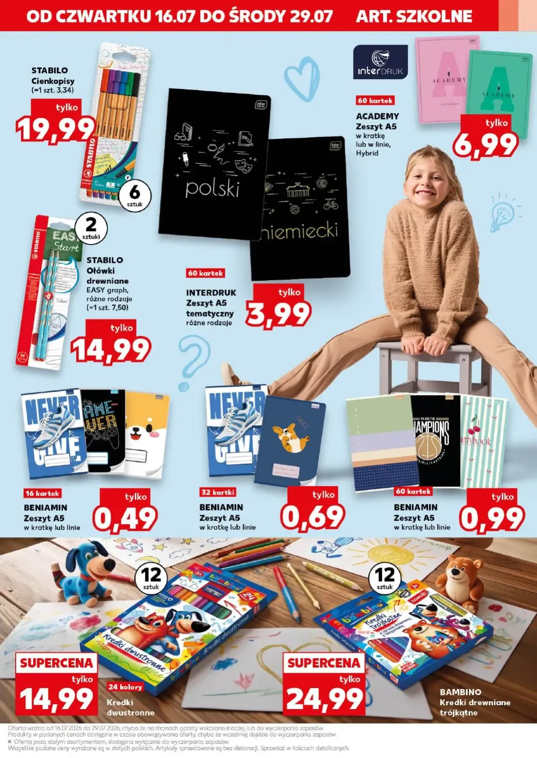 Kaufland gazetka, strona 13 z 16 — STABILO Cienkopisy, STABILO Ołówki drewniane EASY graph, INTERDRUK Zeszyt A5 tematyczny