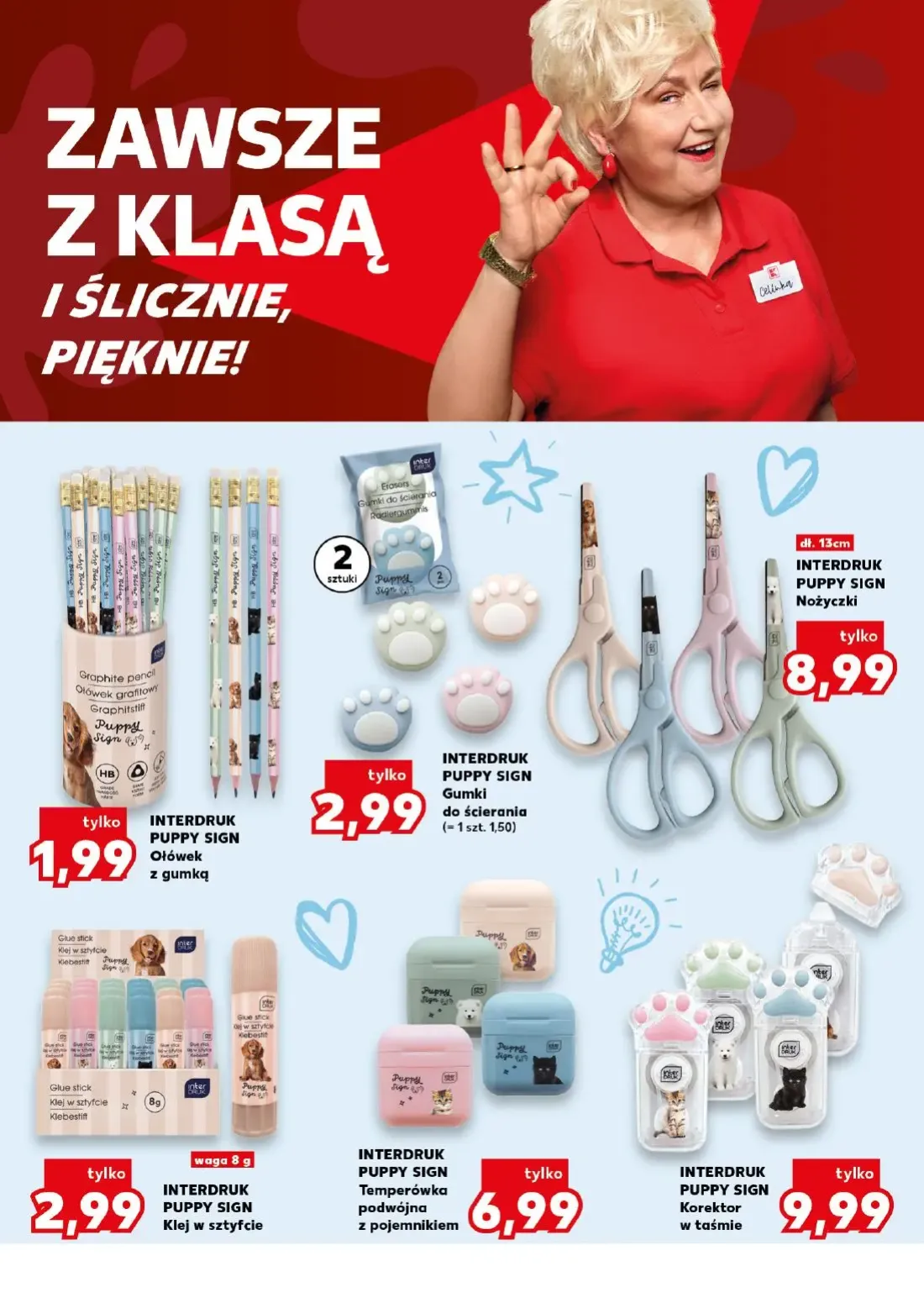 Kaufland gazetka, strona 16 z 32 — INTERDRUK PUPPY SIGN Ołówek z gumką, INTERDRUK PUPPY SIGN Gumki do ścierania, INTERDRUK P…