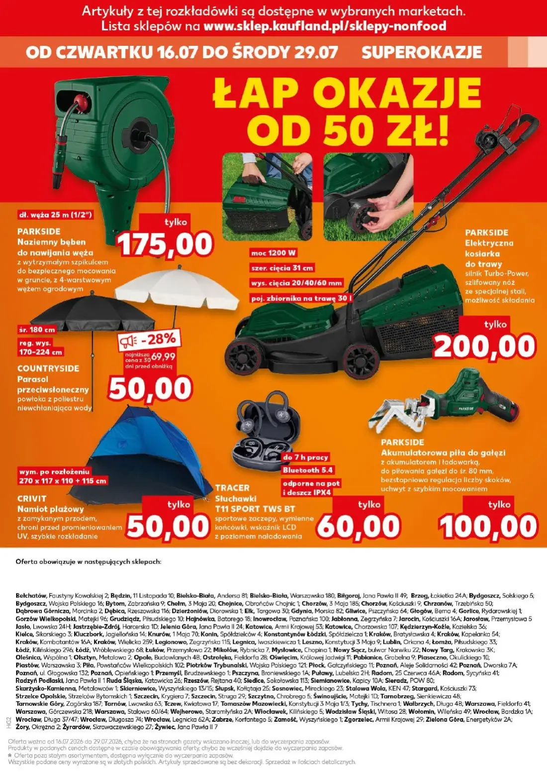 Kaufland gazetka, strona 15 z 16 — COUNTRYSIDE Parasol przeciwsłoneczny, PARKSIDE Naziemny bęben do nawijania węża, PARKSIDE…