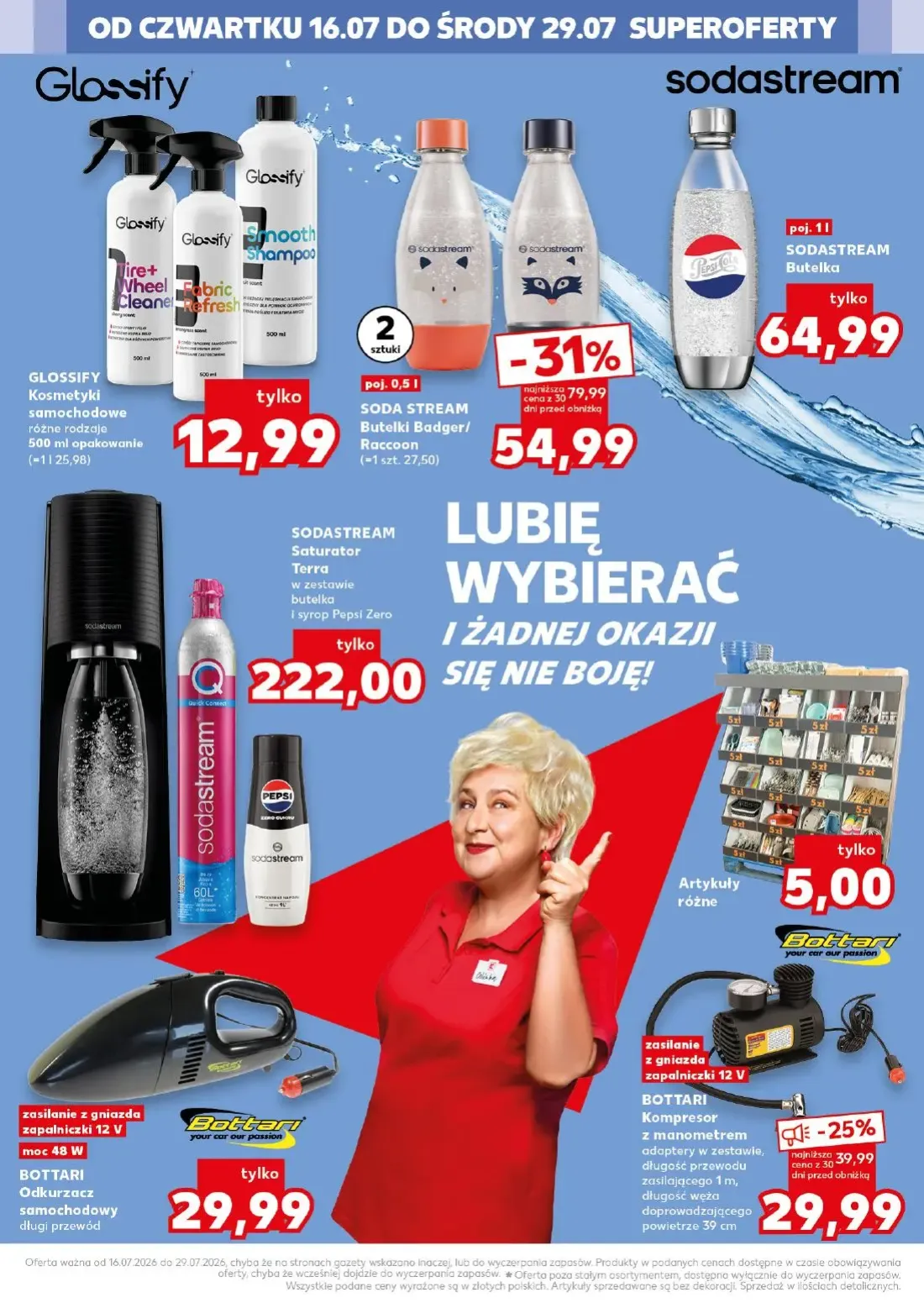 Kaufland gazetka, strona 16 z 16 — SODA STREAM Butelki Badger/Raccoon, BOTTARI Kompresor, GLOSSIFY Kosmetyki samochodowe