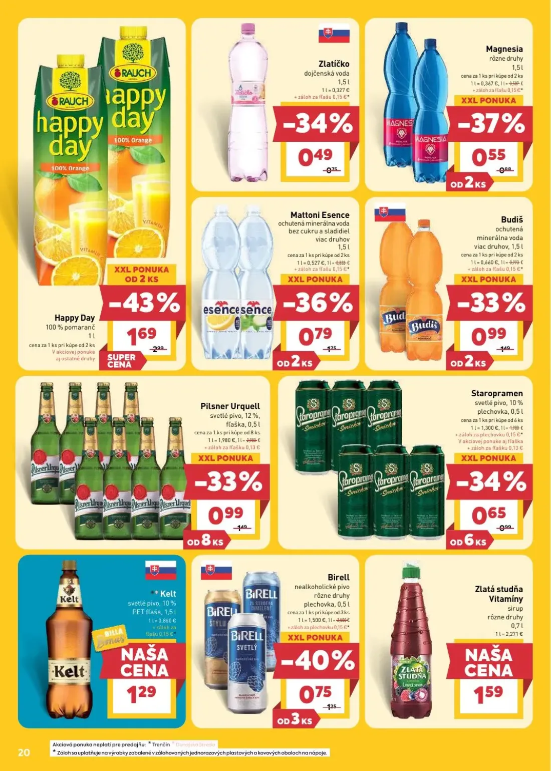 Billa leták, strana 20 z 30 — Staropramen svetlé pivo, 10%