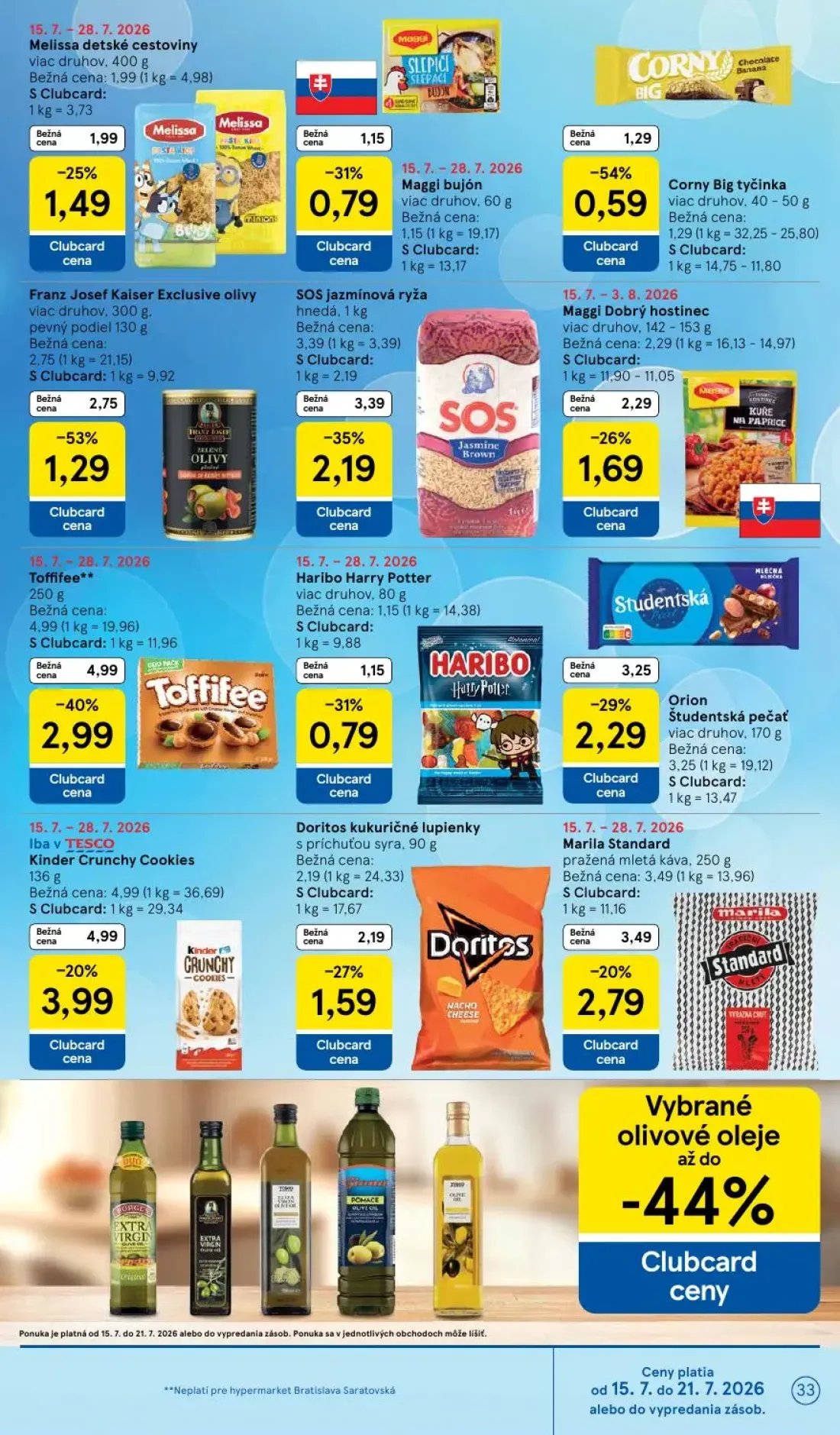 Tesco leták, strana 33 z 52 — Melissa detské cestoviny